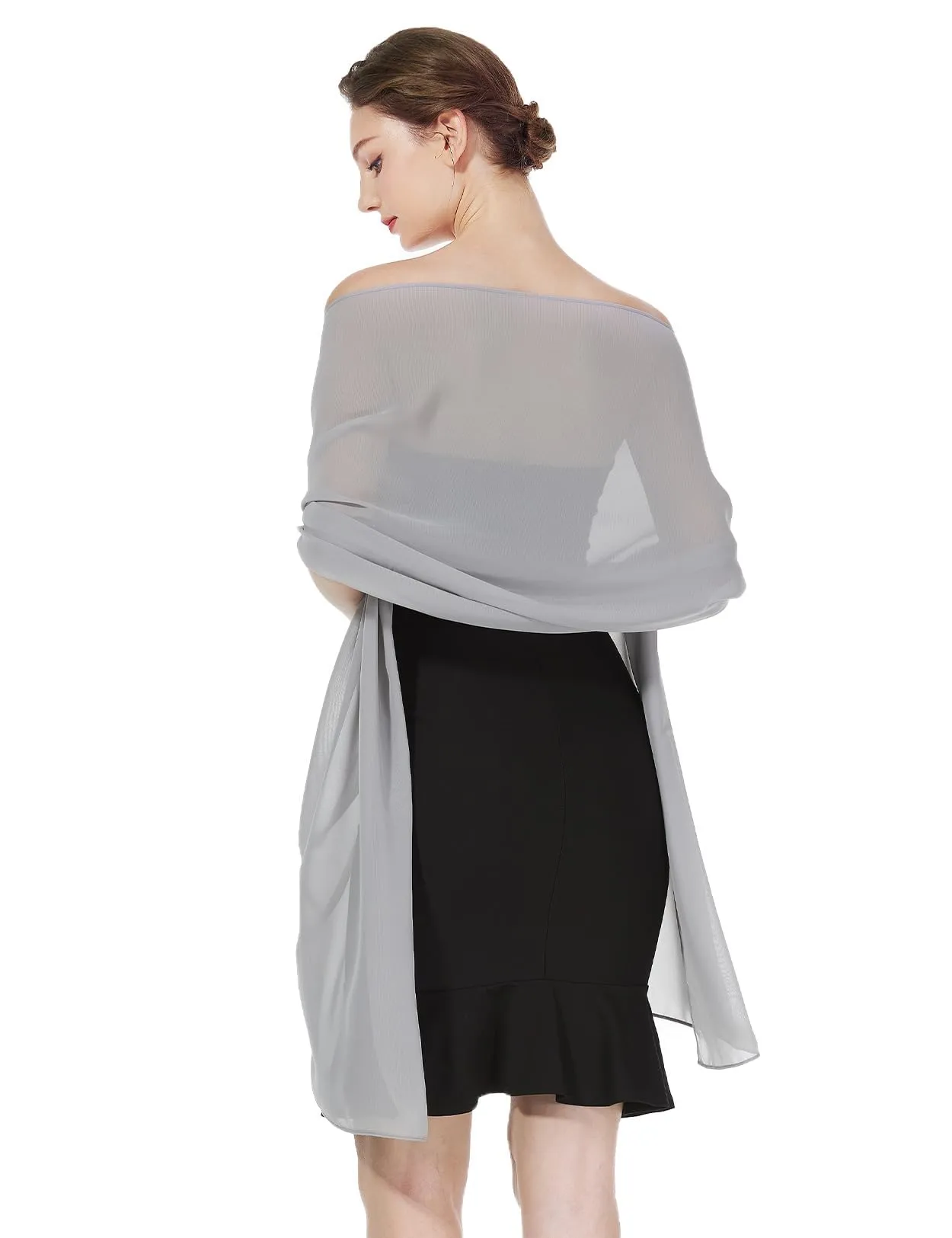 BEAUTELICATE Scialle Stola in Chiffon per Donna, Silver - Taglia unica - immagine 1