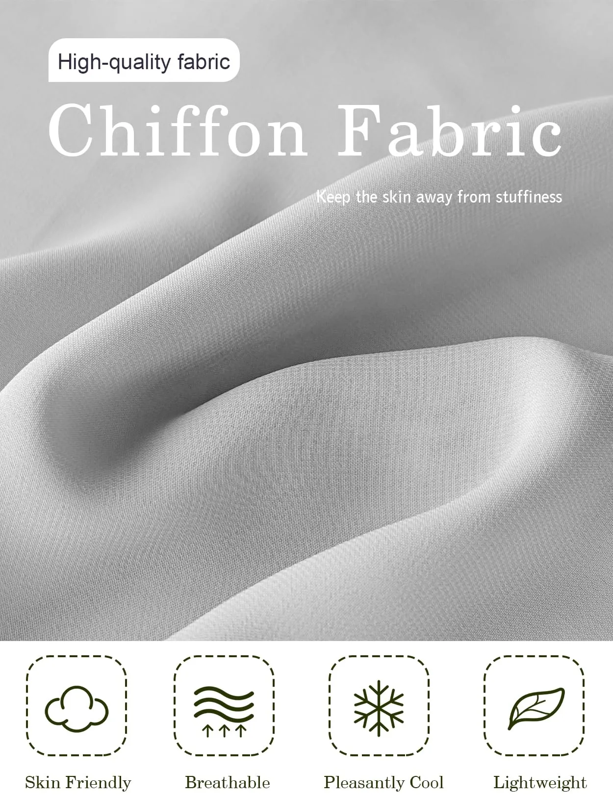 BEAUTELICATE Scialle Stola in Chiffon per Donna, Silver - Taglia unica - immagine 5