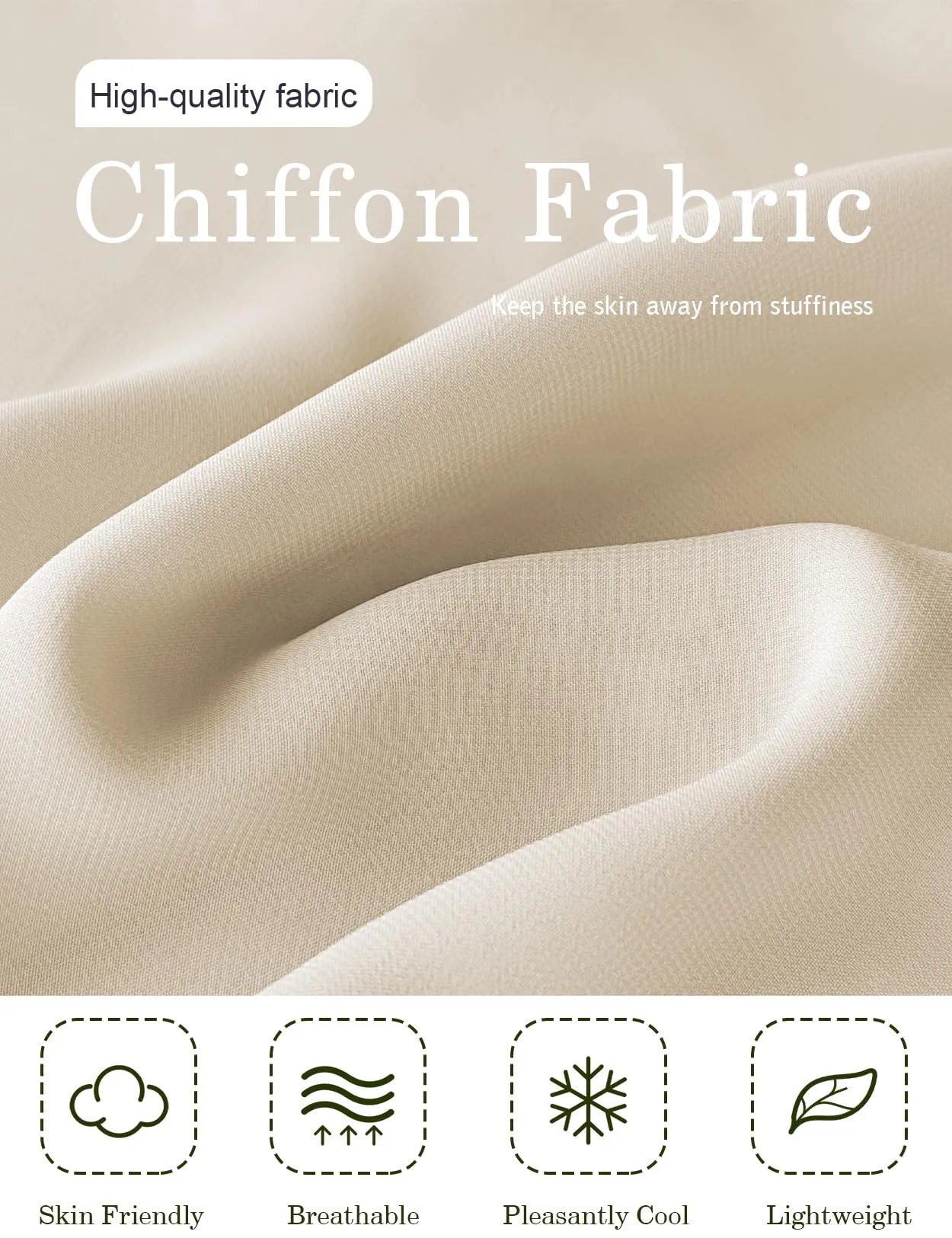 BEAUTELICATE Scialle Stola in Chiffon per Donna Champagne Taglia Unica - immagine 5