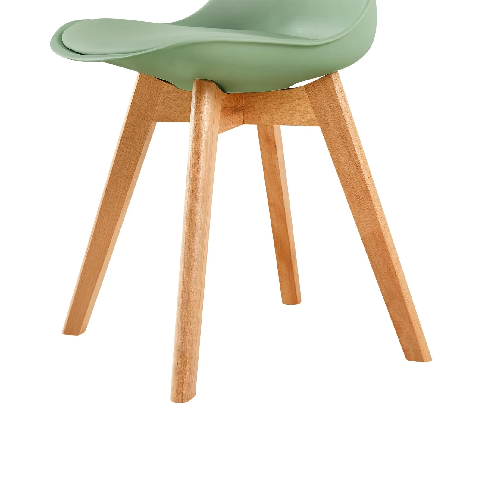 EGGREE Set di 2 Sedie da Pranzo e Cucina in Pelle PU e Legno di Faggio, Gelato Verde - immagine 5