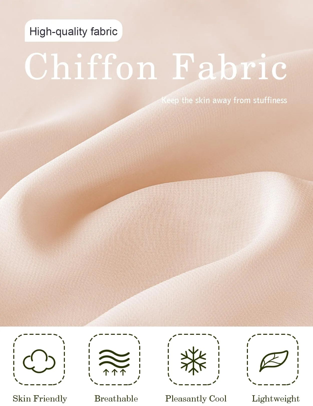 BEAUTELICATE Scialle Stola Donna in Chiffon, Salmon Pink, Taglia Unica - immagine 5