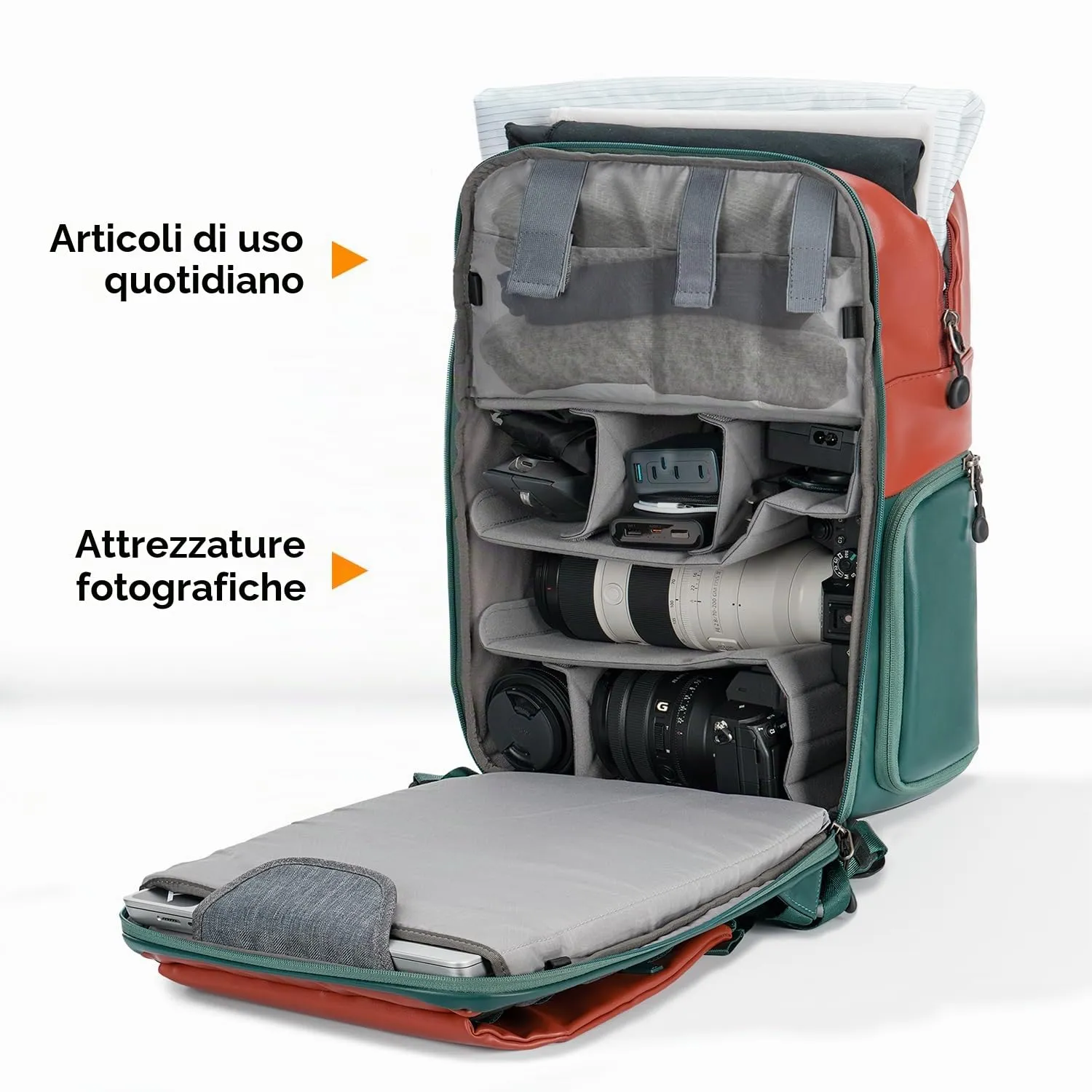 K&F Concept Zaino Fotografico Professionale Impermeabile Antifurto 20L KF13.087AV8 - immagine 2