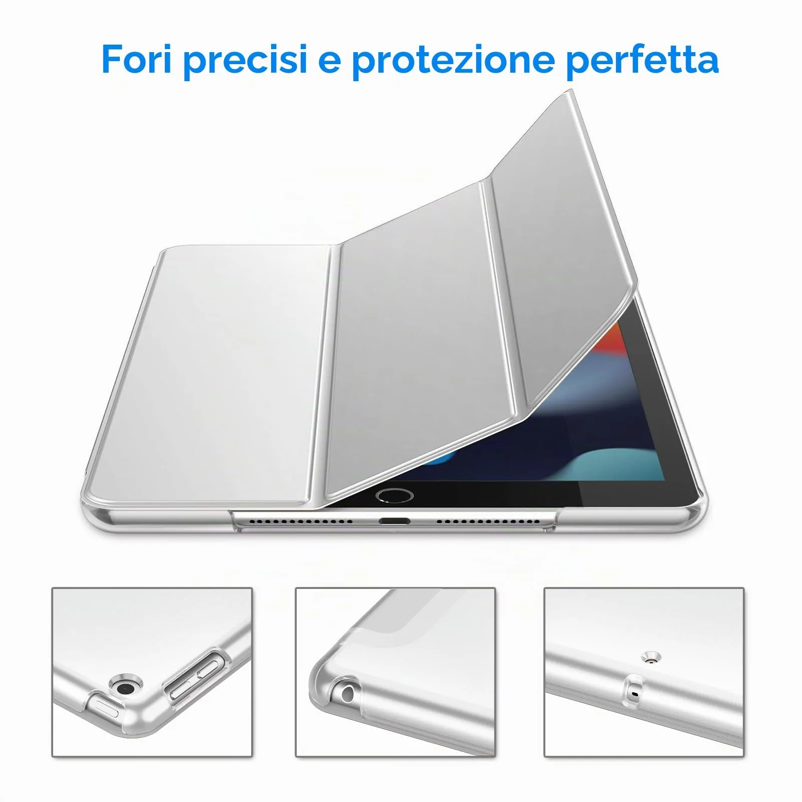 JETech Custodia per iPad 9ª/8ª/7ª Gen 10,2", Argento - immagine 3