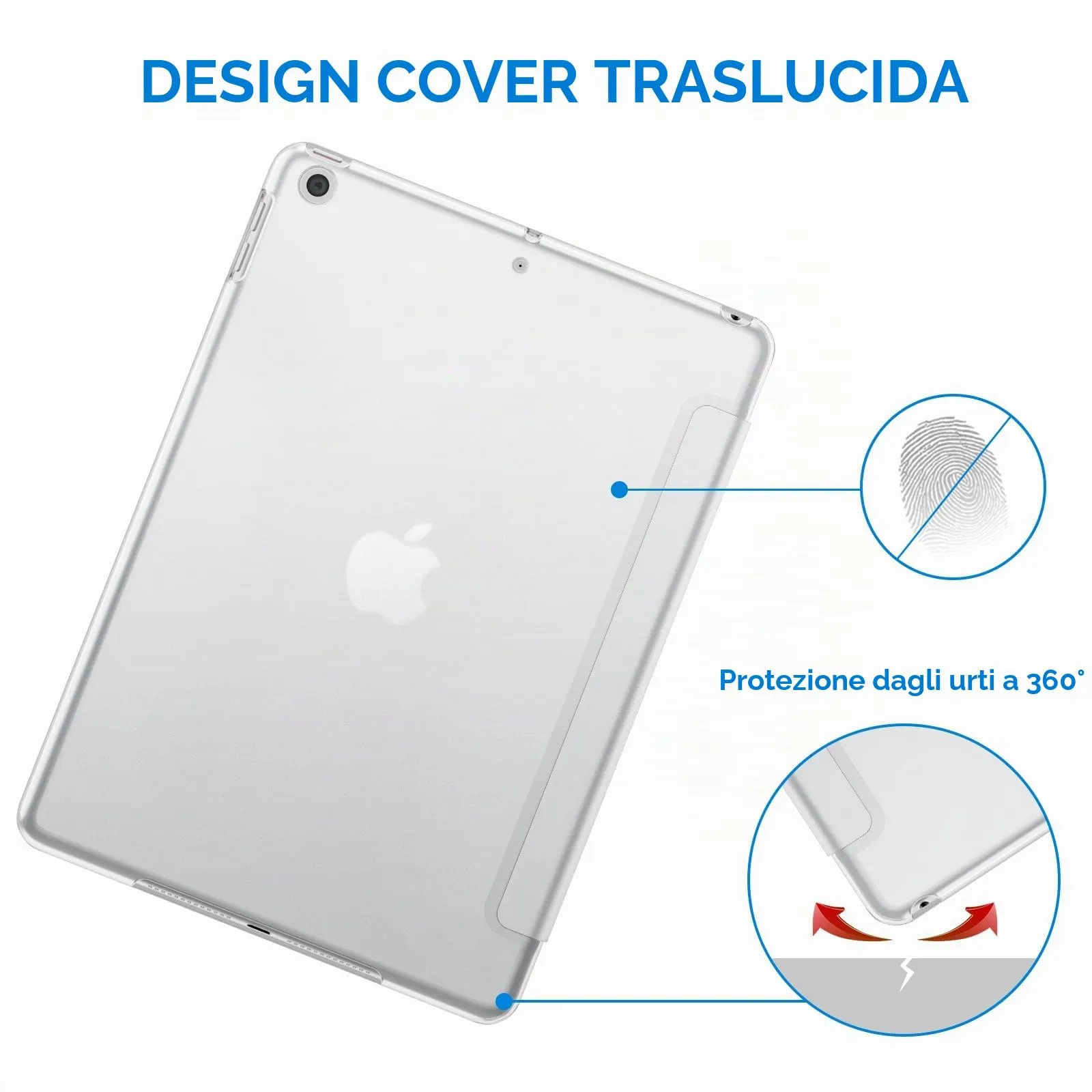 JETech Custodia per iPad 9ª/8ª/7ª Gen 10,2", Argento - immagine 4