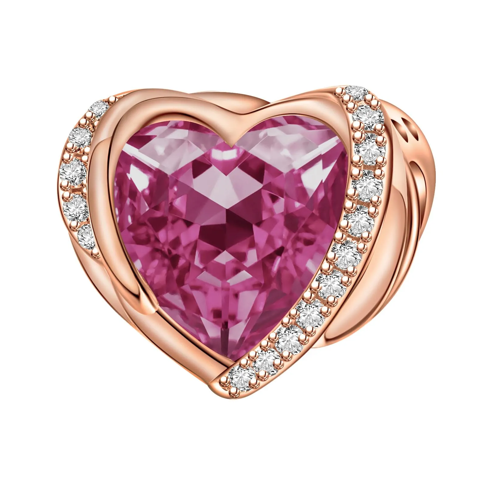 NINGAN Ciondolo cuore con ali d'angelo in argento Sterling 925 per bracciali e collane - immagine 1