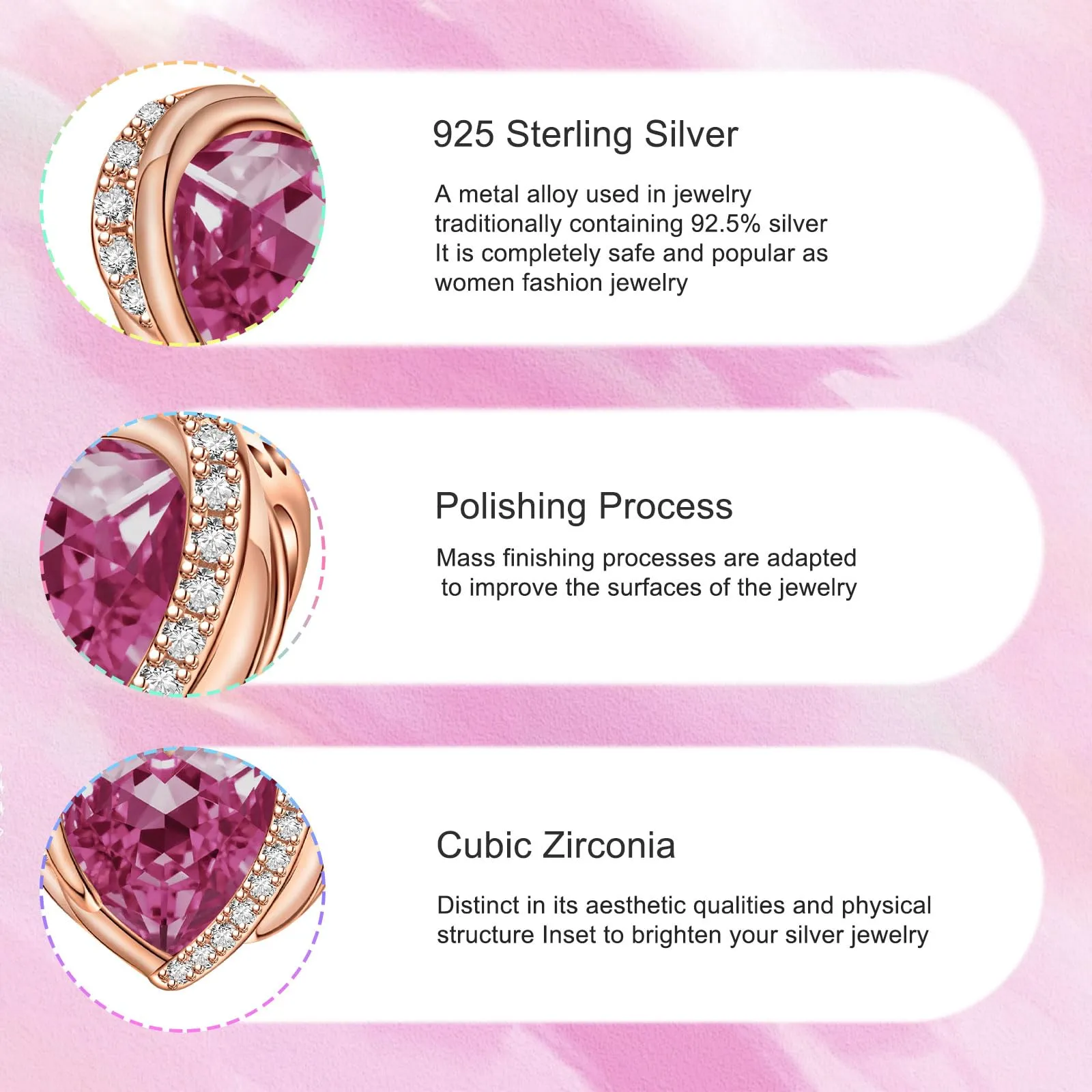 NINGAN Ciondolo cuore con ali d'angelo in argento Sterling 925 per bracciali e collane - immagine 6