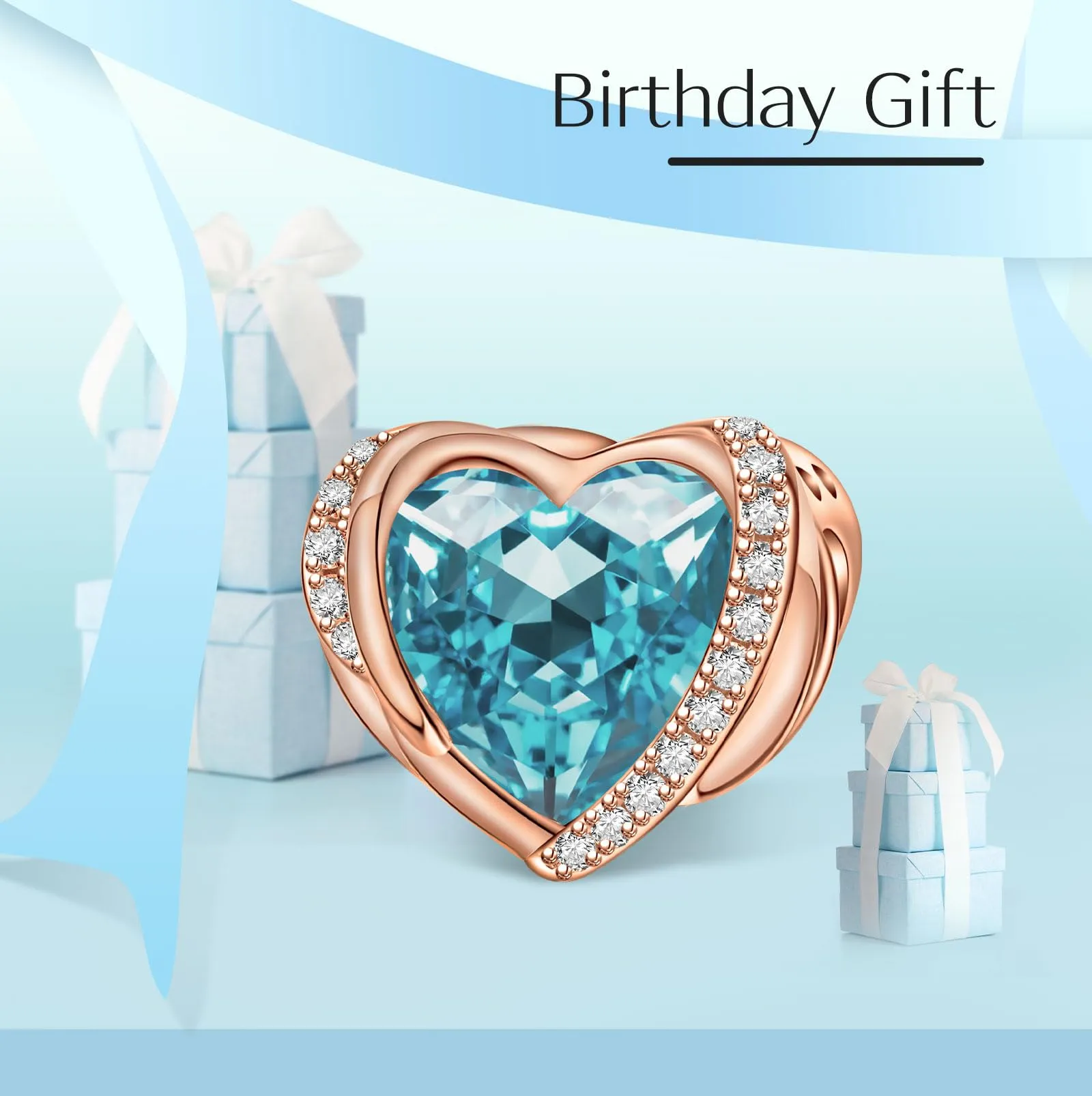 NINGAN Ciondoli Ali d'Angelo con Perla a Cuore in Argento Sterling 925 - immagine 2