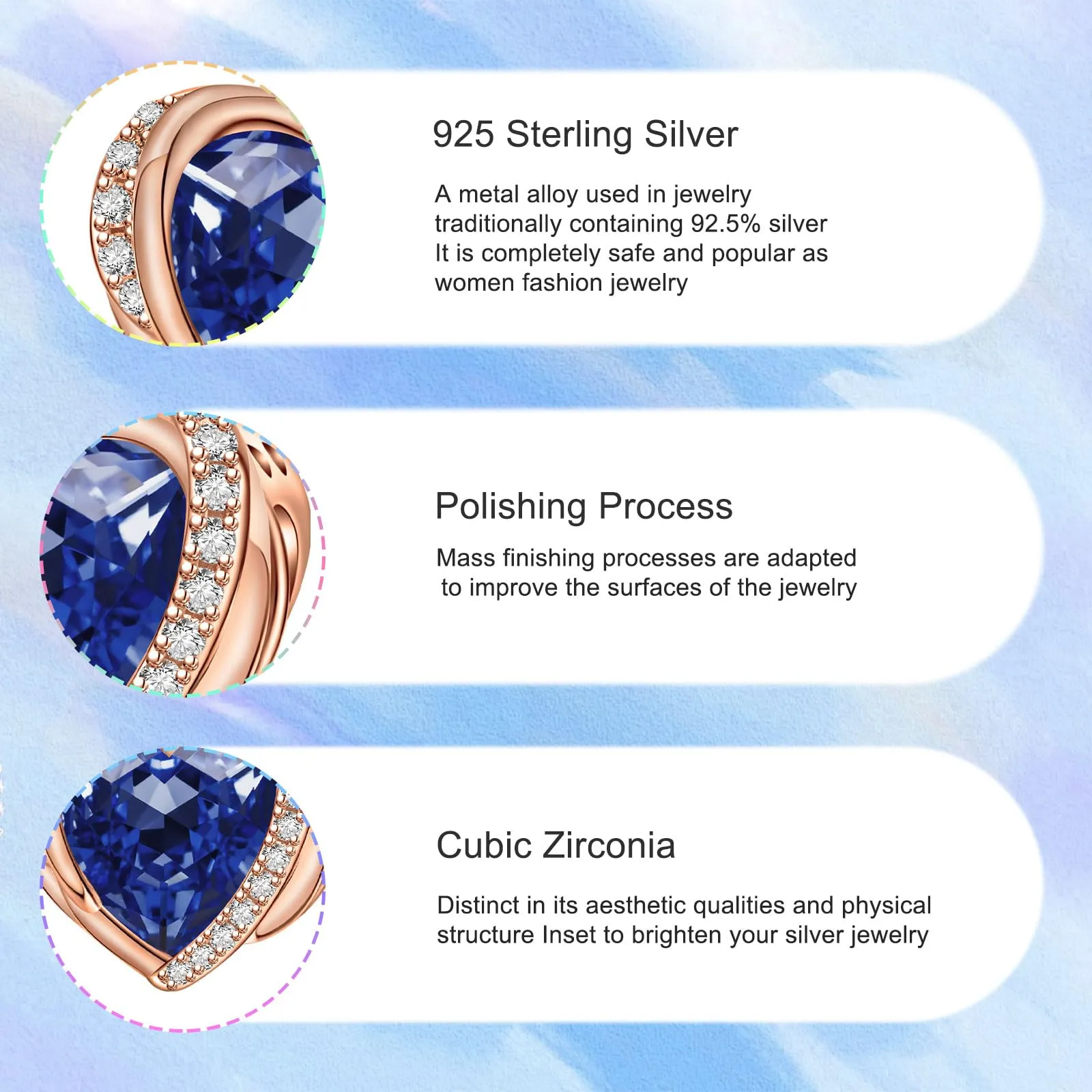 NINGAN Ciondolo Cuore con Ali d'Angelo in Argento Sterling 925 e Perla - immagine 6