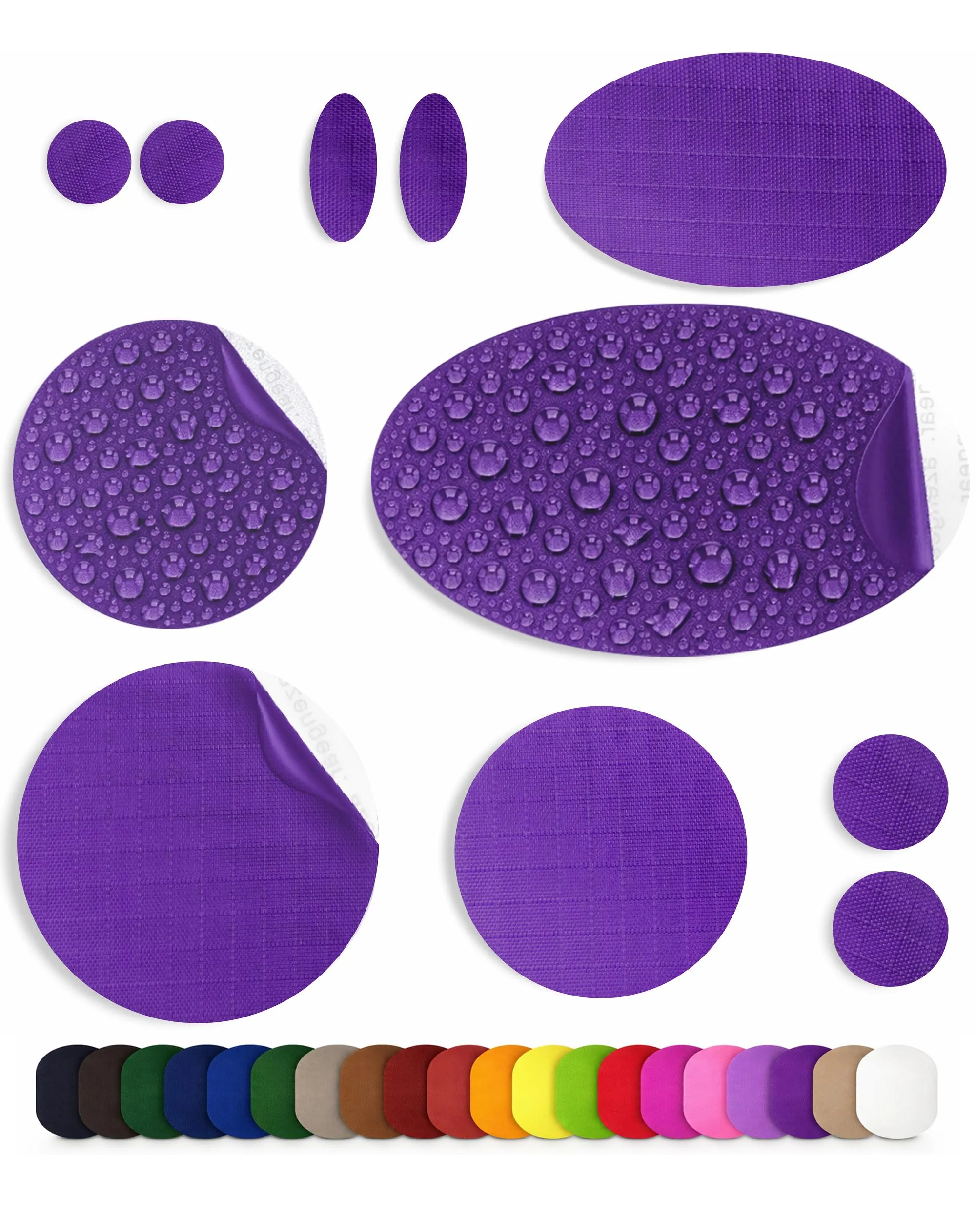 aZengear Toppe di Riparazione Impermeabili per Piumino e Tenda, 11 Pezzi, Viola - immagine 1