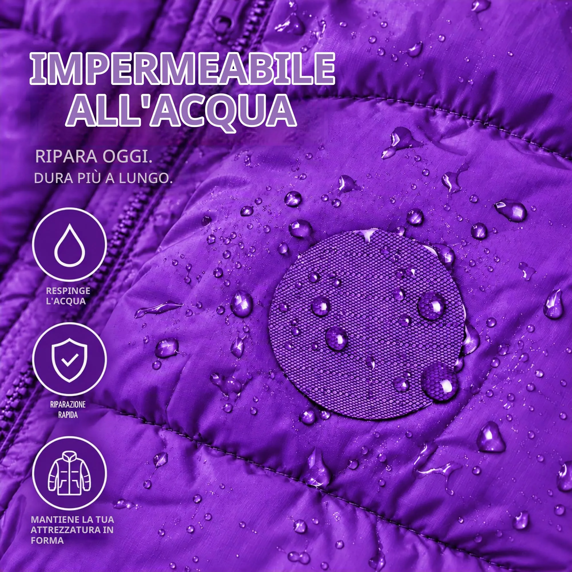aZengear Toppe di Riparazione Impermeabili per Piumino e Tenda, 11 Pezzi, Viola - immagine 5