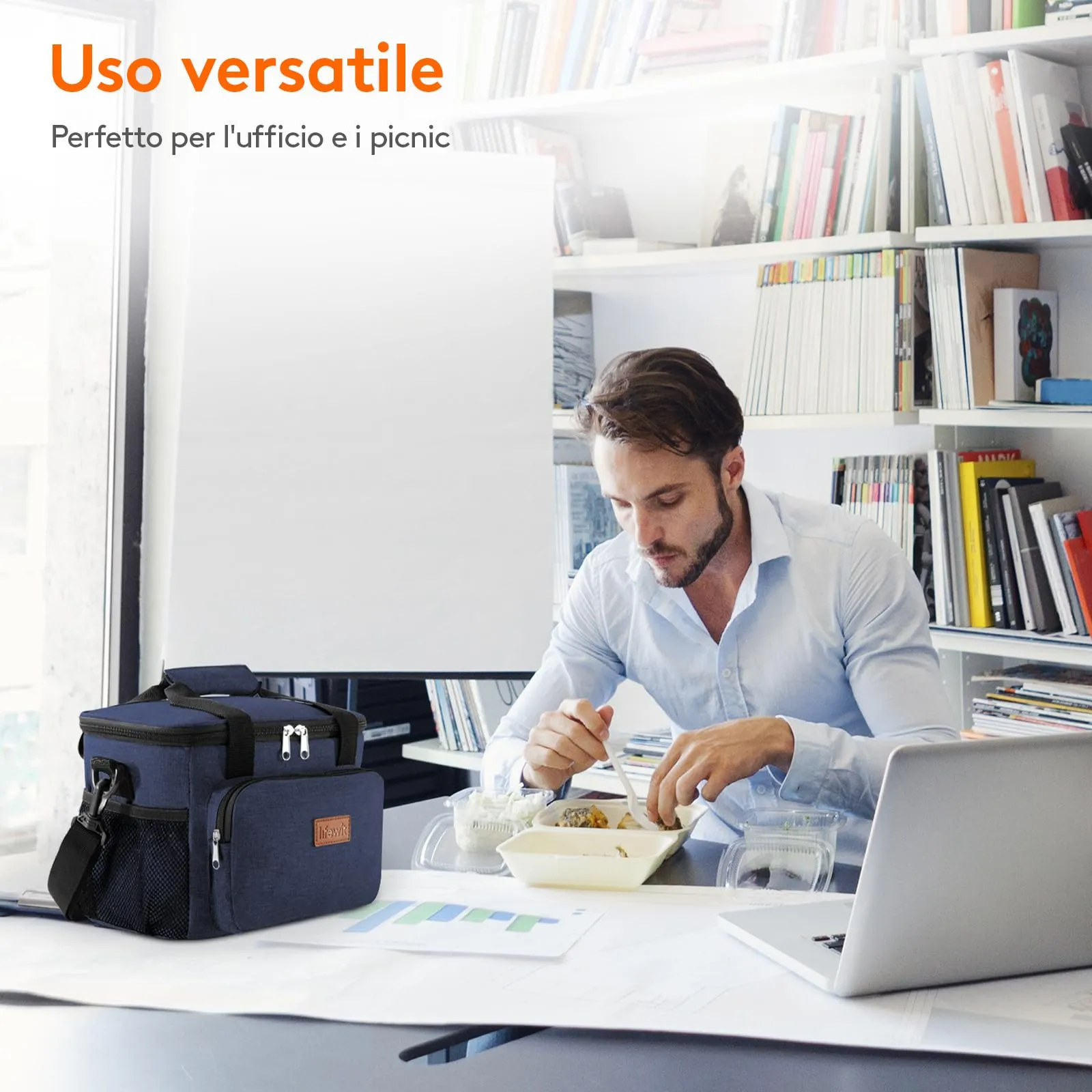 Lifewit Borsa Termica Porta Pranzo 9L, Blu Scuro - immagine 8