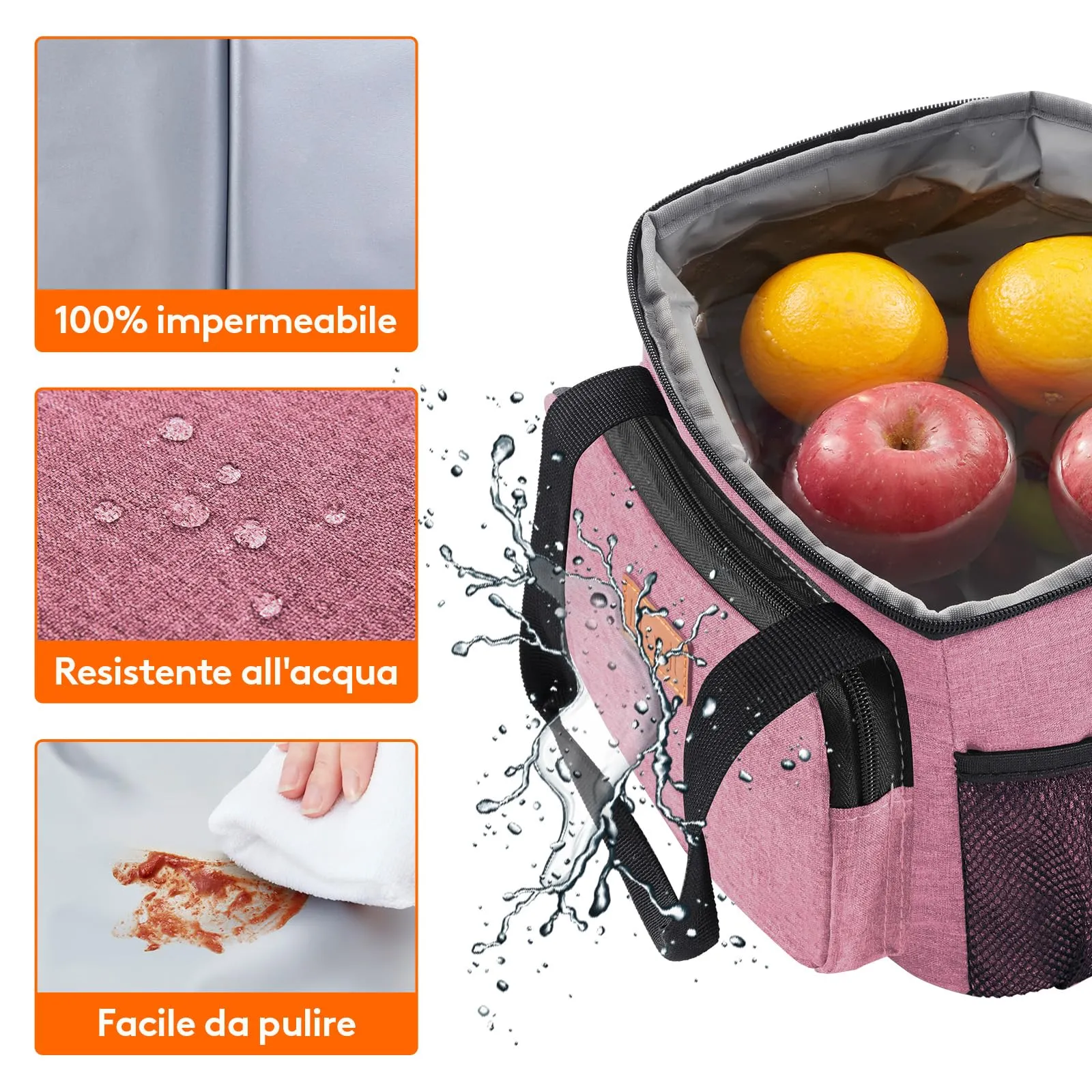 Lifewit Borsa Termica Porta Pranzo 9L, Rosa - immagine 5