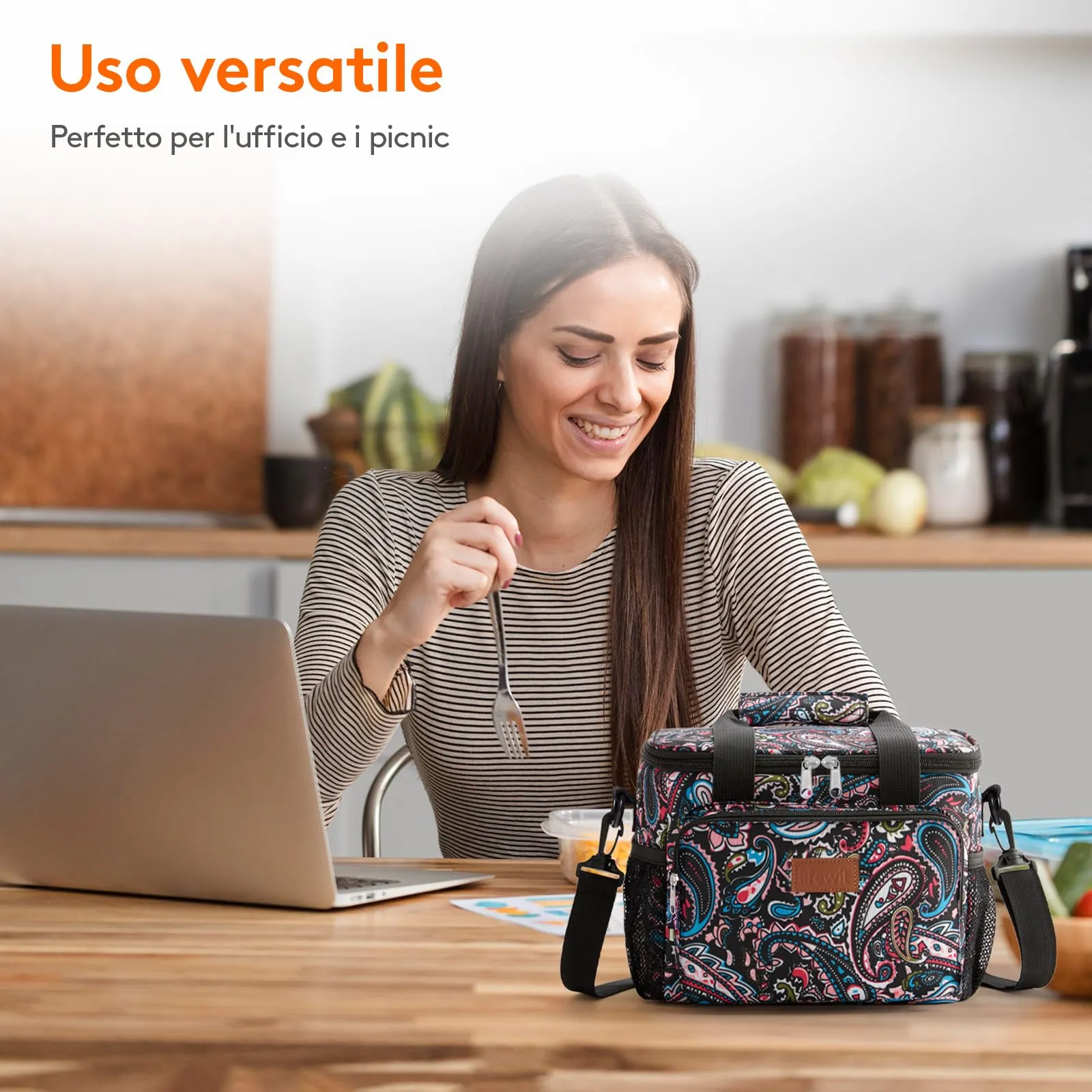 Lifewit Borsa Termica Porta Pranzo 9L, Rosa - immagine 7
