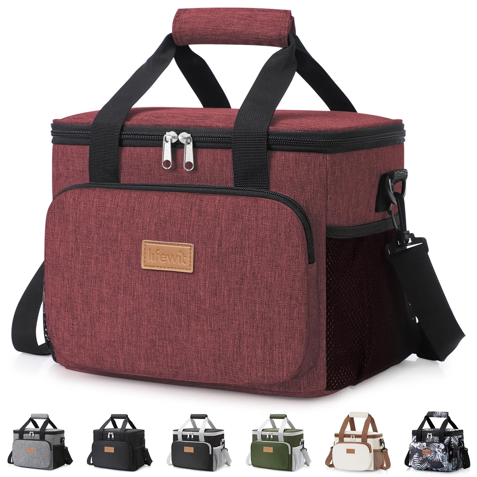 Lifewit Borsa Termica Porta Pranzo 9L, Borgogna - immagine 1