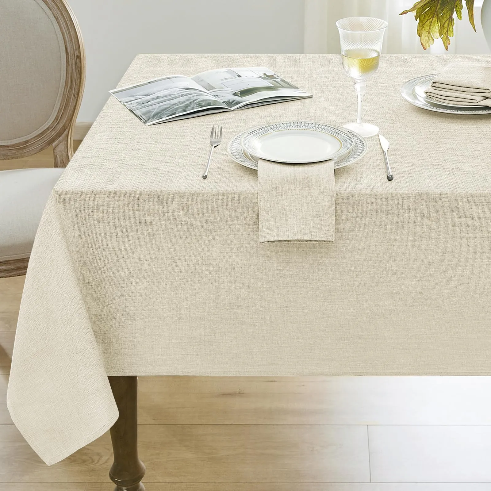 Softalker Tovaglia rettangolare in lino, 60 x 305 cm, naturale - immagine 1