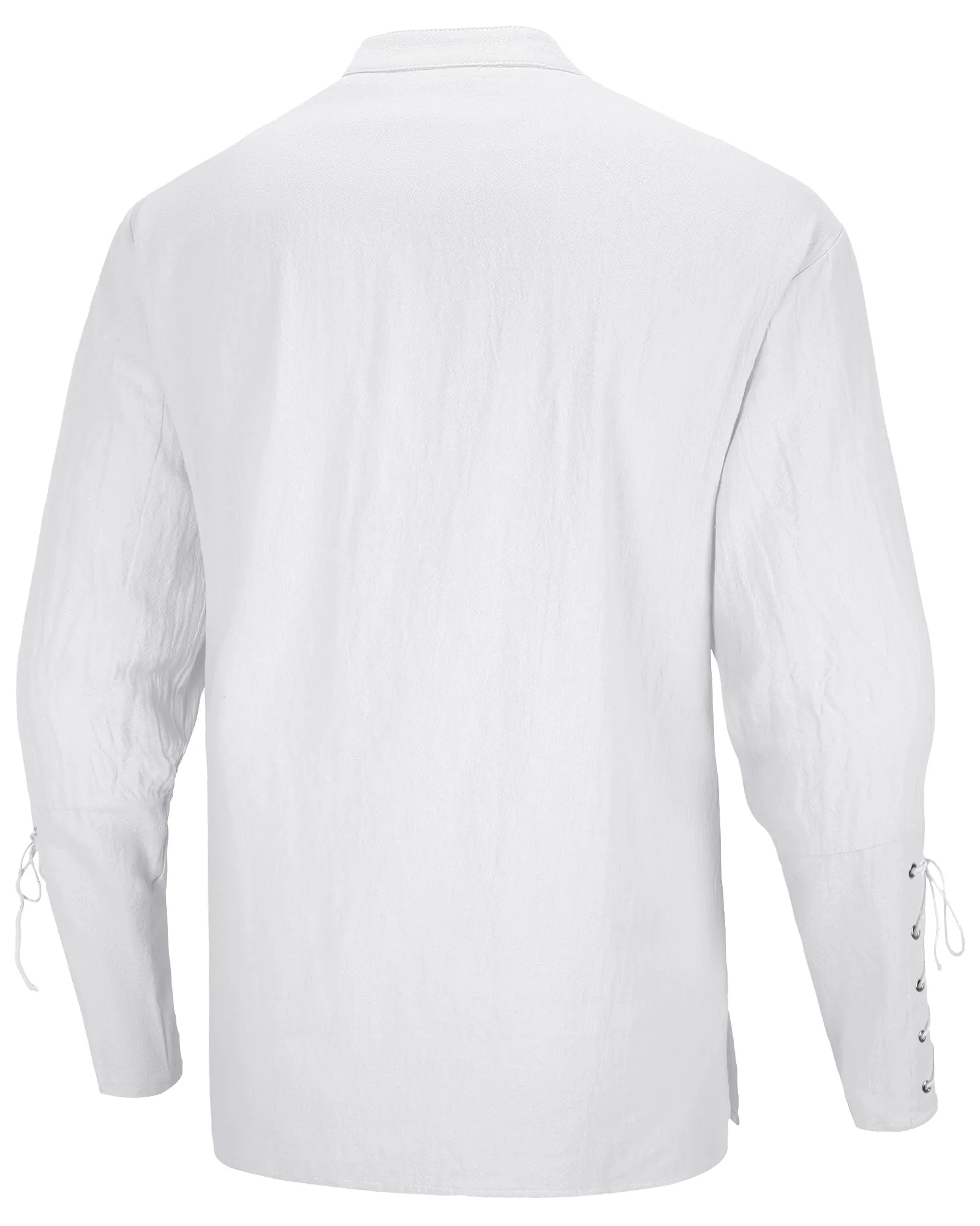 LVCBL Camicia Uomo Rinascimentale Bianca con Lacci 2XL - immagine 5