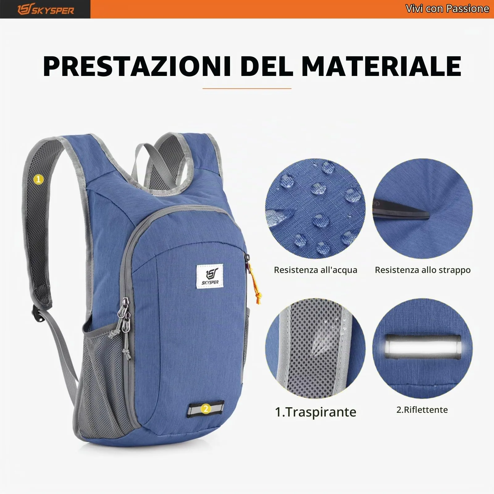 SKYSPER Zaino Leggero Pieghevole 10L - immagine 4