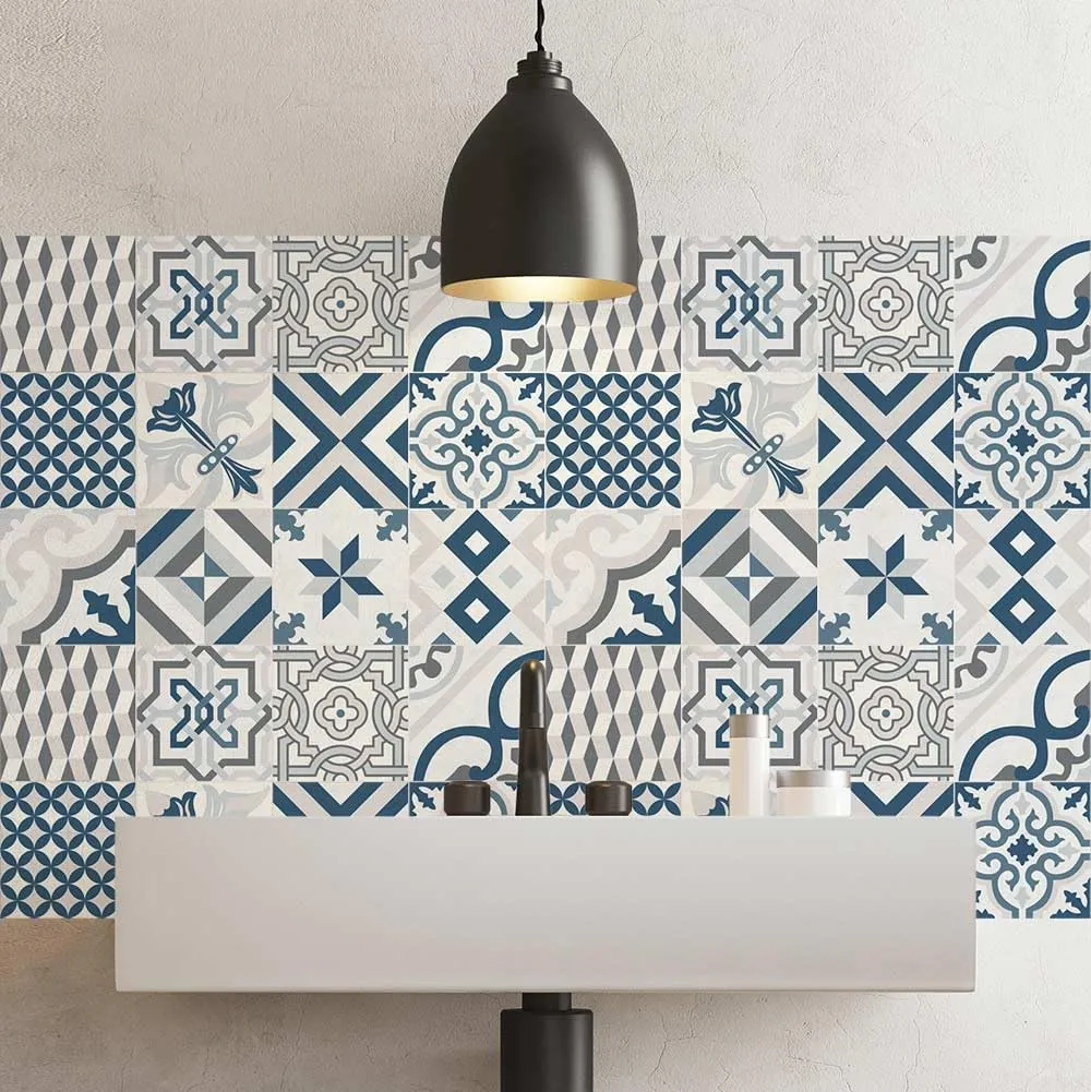 RE-COVERTILES Adesivi Piastrelle in PVC per Cucina e Bagno, 10 Pezzi 20x20 cm, PS00083 - immagine 1