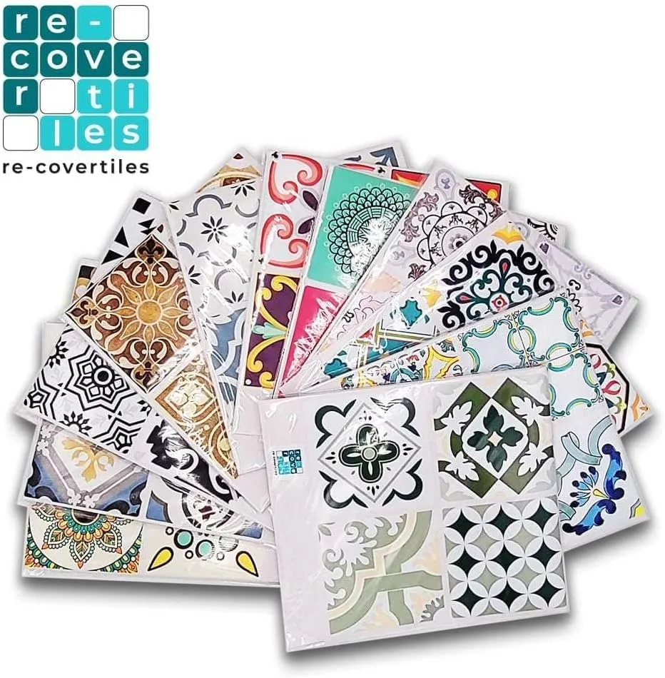 RE-COVERTILES Adesivi Piastrelle in PVC per Cucina e Bagno, 10 Pezzi 20x20 cm, PS00083 - immagine 6