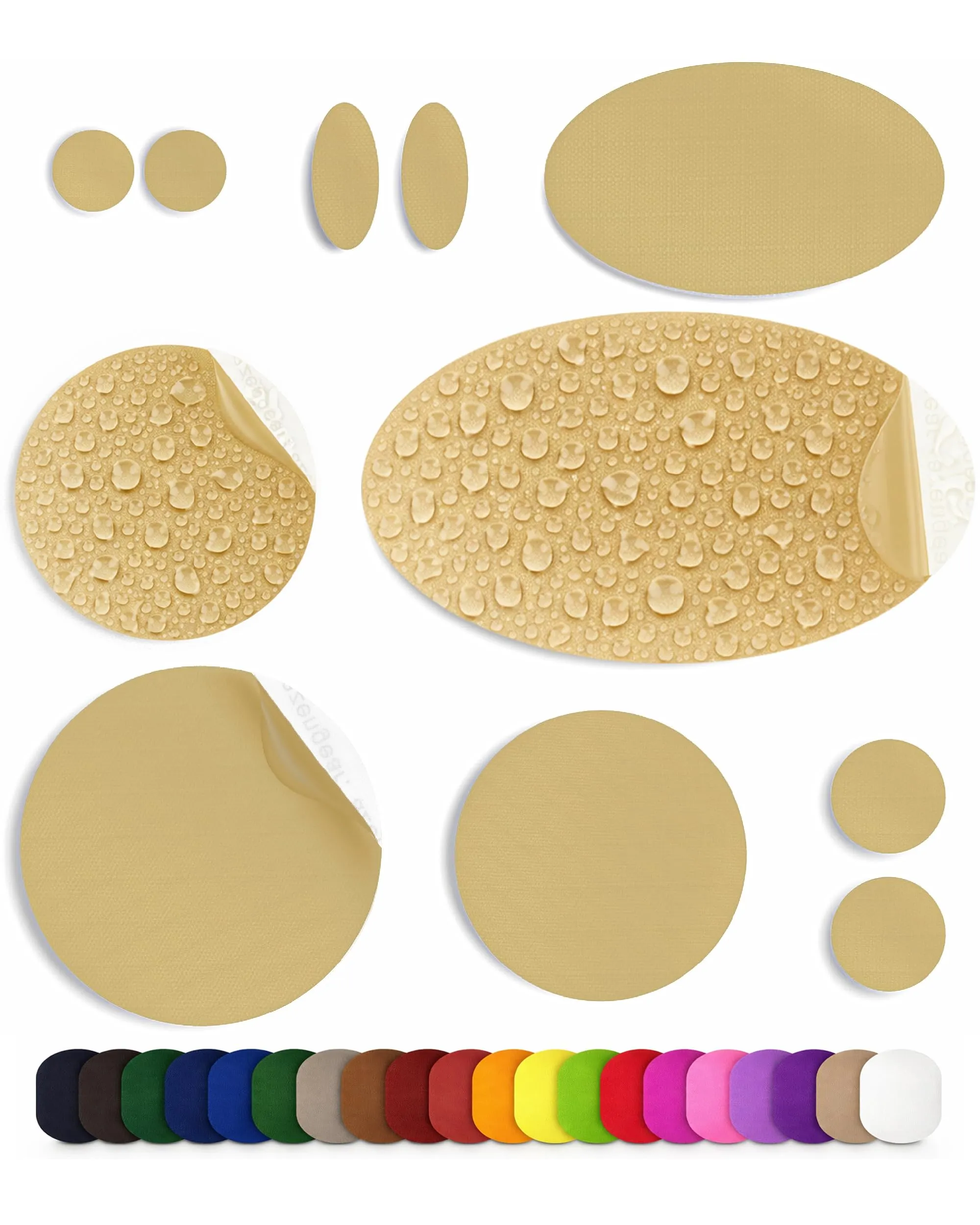 aZengear Toppe di Riparazione Impermeabili per Piumino e Tenda, 11 Pezzi, Beige - immagine 1