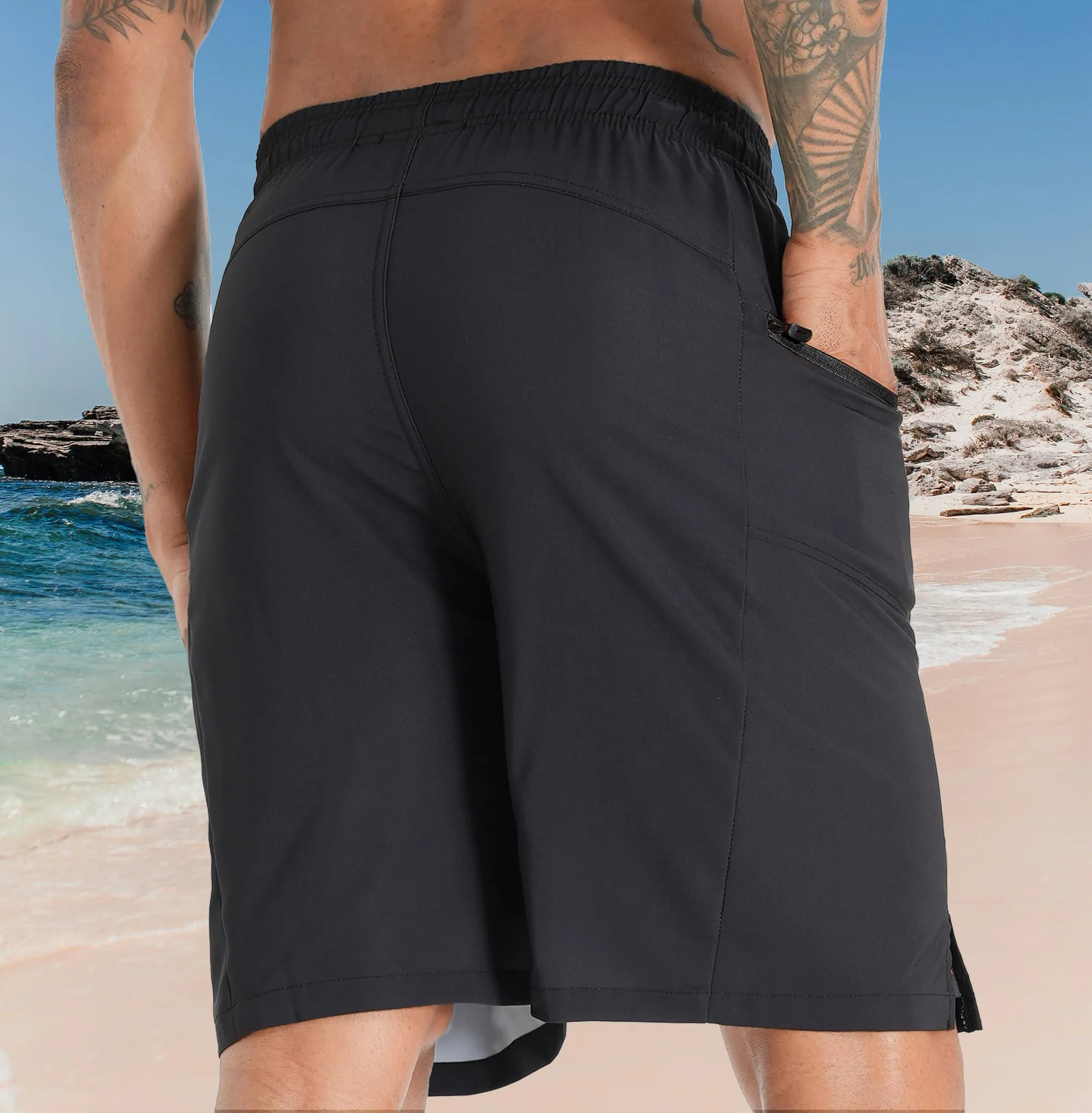APTRO Pantaloncini da Bagno Uomo Stampa Hawaiana Navy MK287 XL - immagine 2