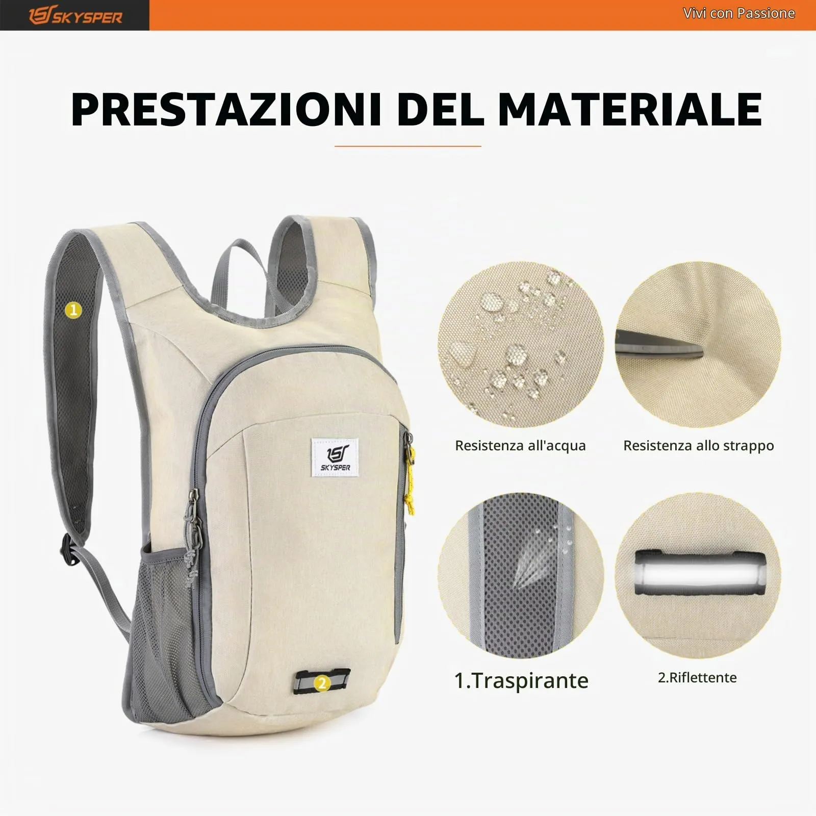 SKYSPER Zaino Leggero Pieghevole 10L - immagine 4