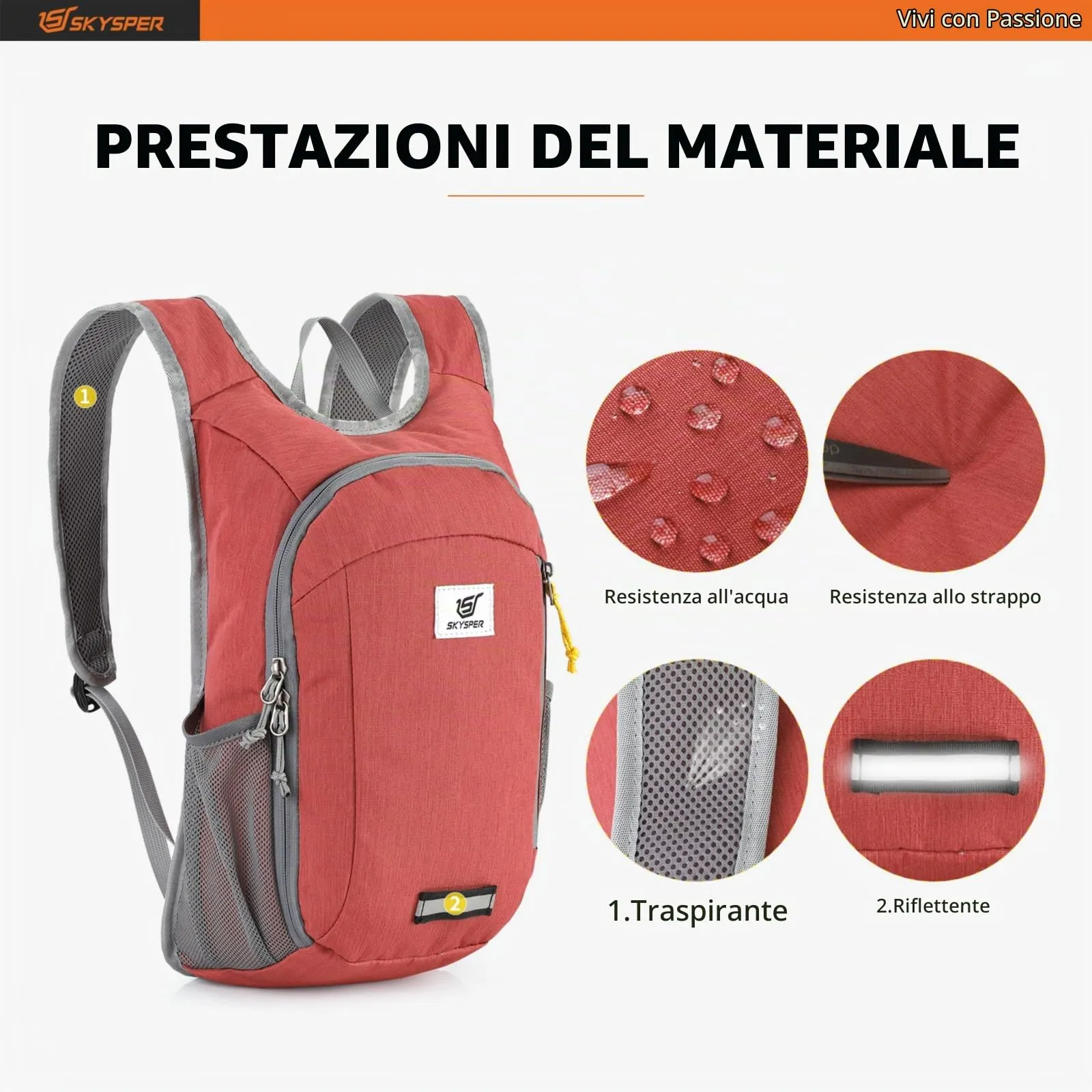 SKYSPER Zaino Leggero Pieghevole 10L - immagine 4