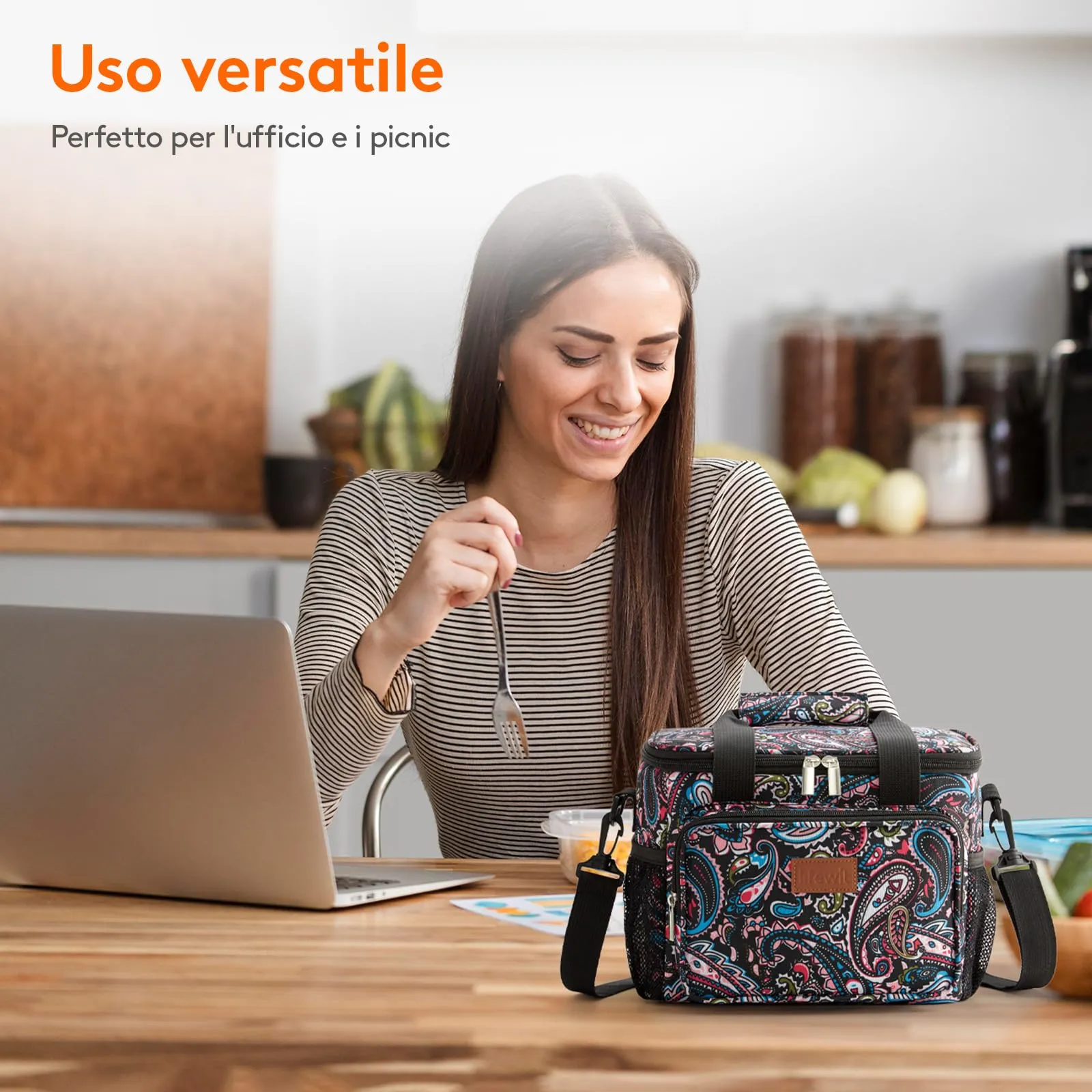 Lifewit Borsa Termica Porta Pranzo 9L, Fiore - immagine 7