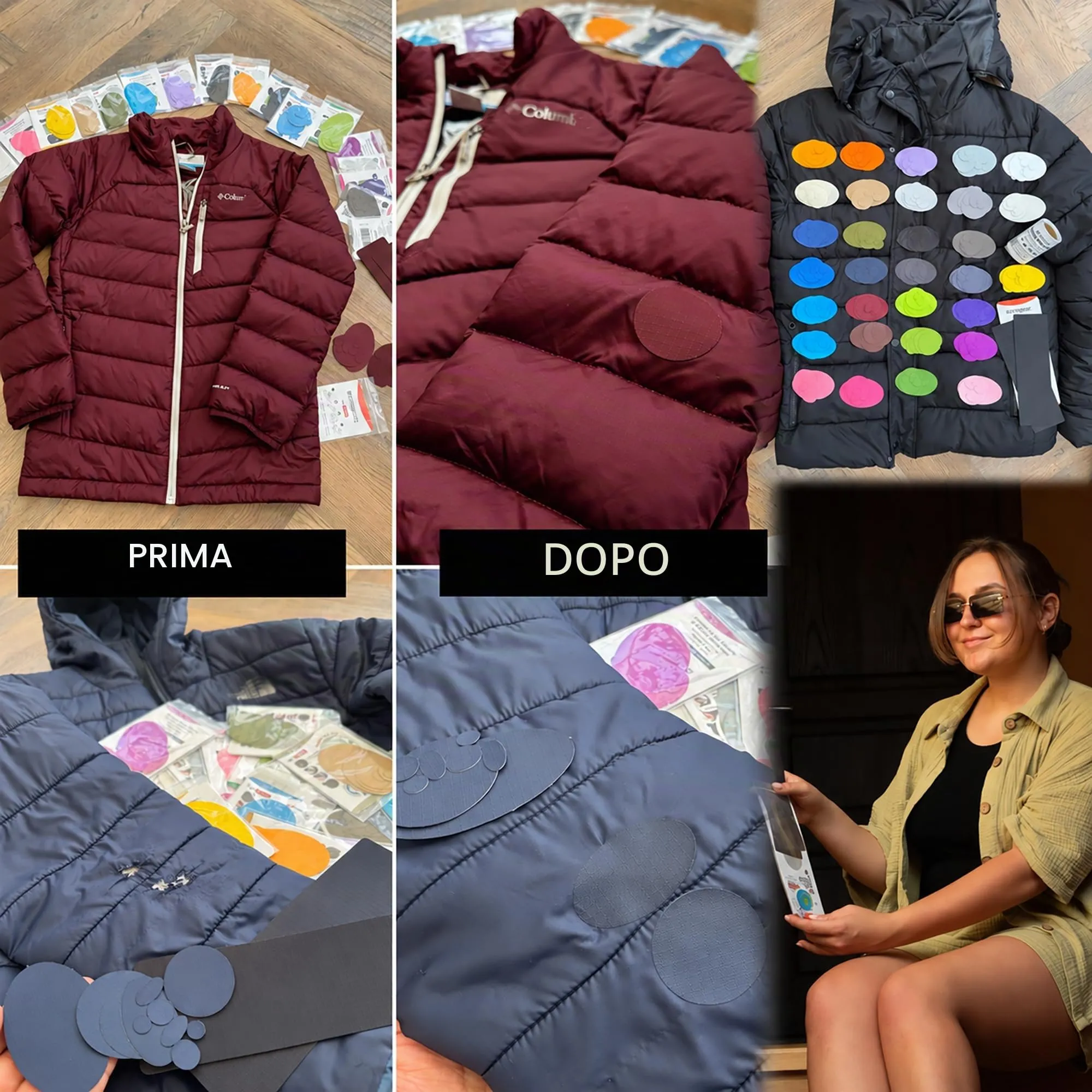 aZengear Toppe di Riparazione Impermeabili per Piumino e Tenda, 11 Pezzi, Bordeaux - immagine 6