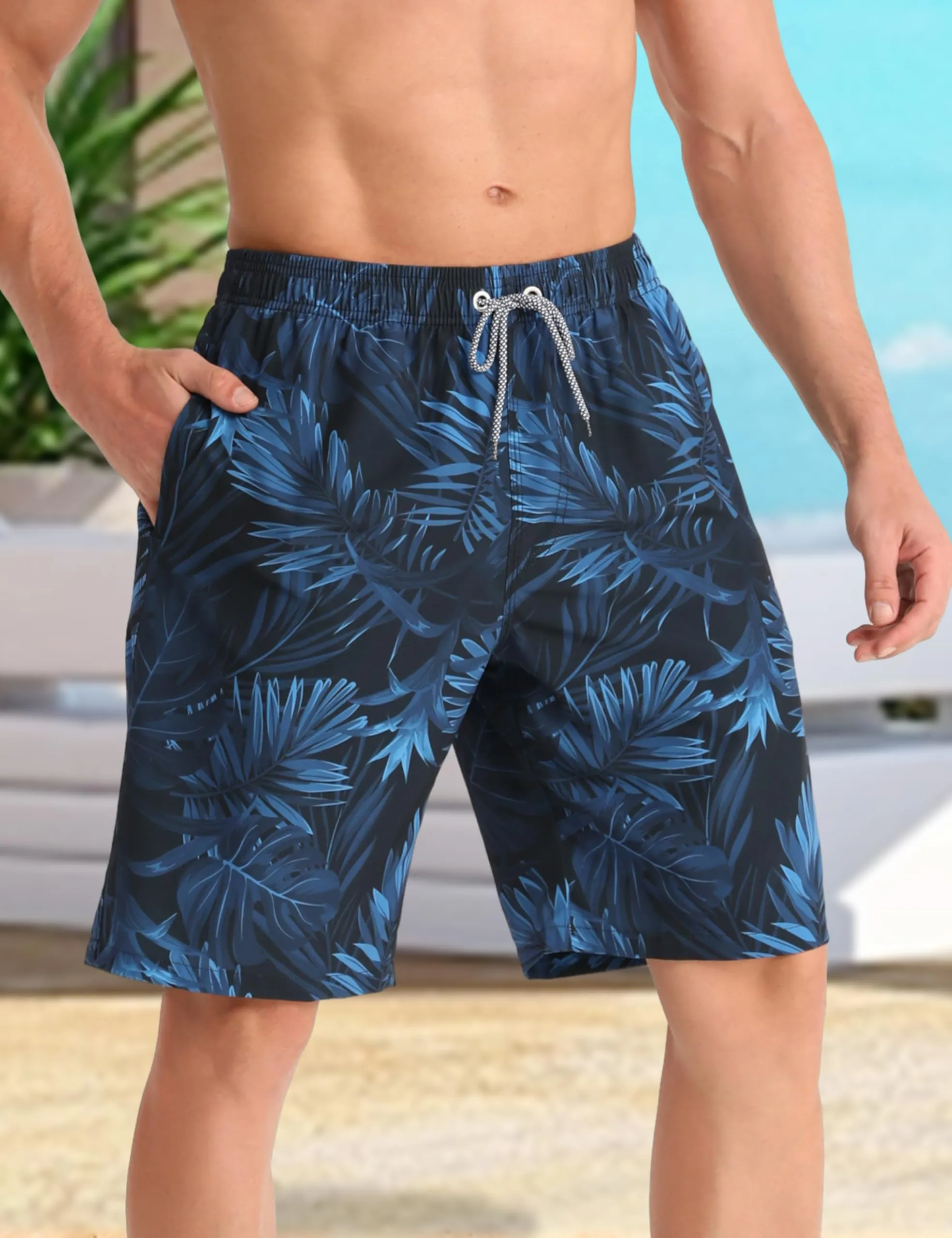 APTRO Pantaloncini da Bagno Uomo Stampa Hawaiana Foglia MK288 2XL - immagine 2