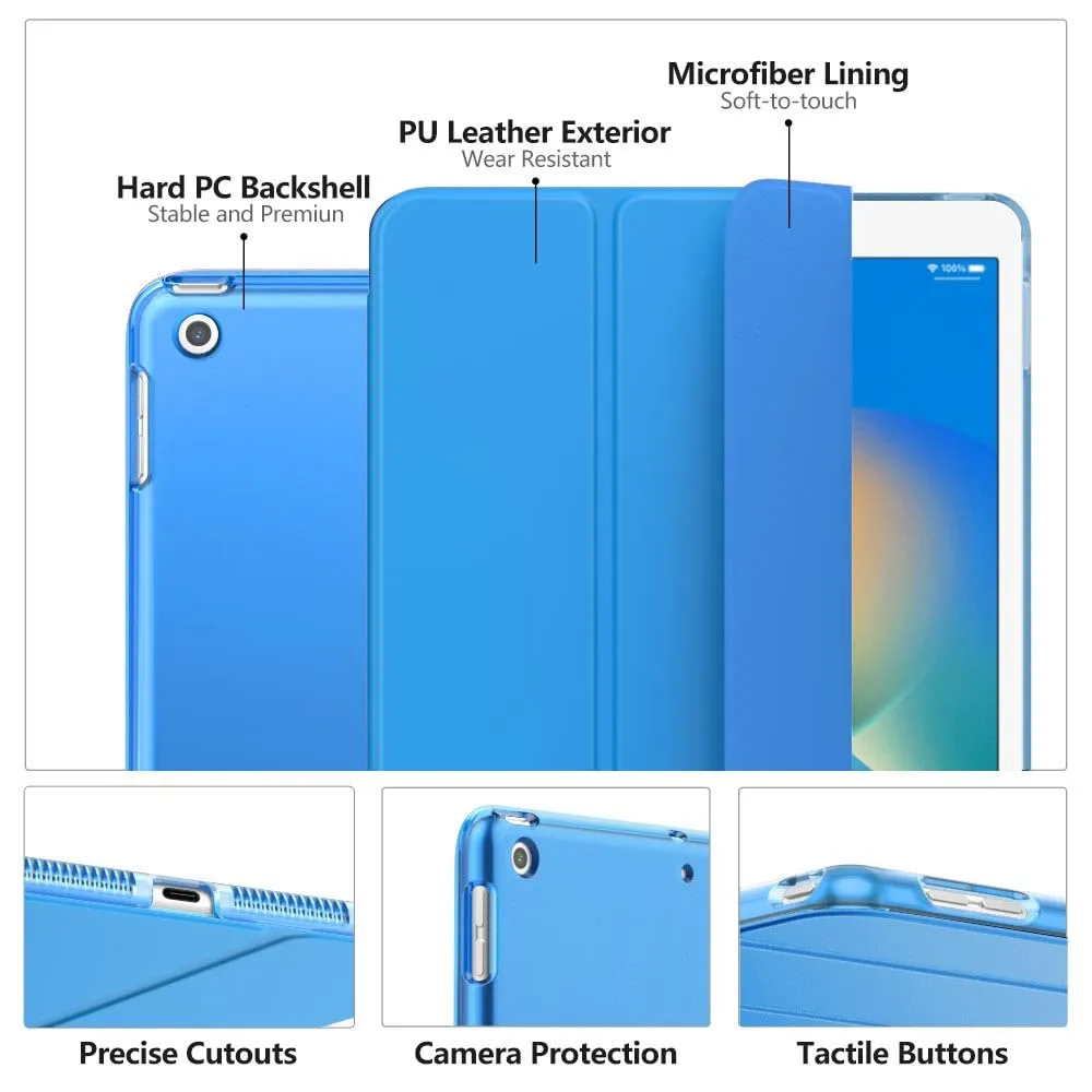 MoKo Cover for iPad 9th/8th/7th Gen 10.2 inch (2019-2021) - Onda Blu - immagine 4