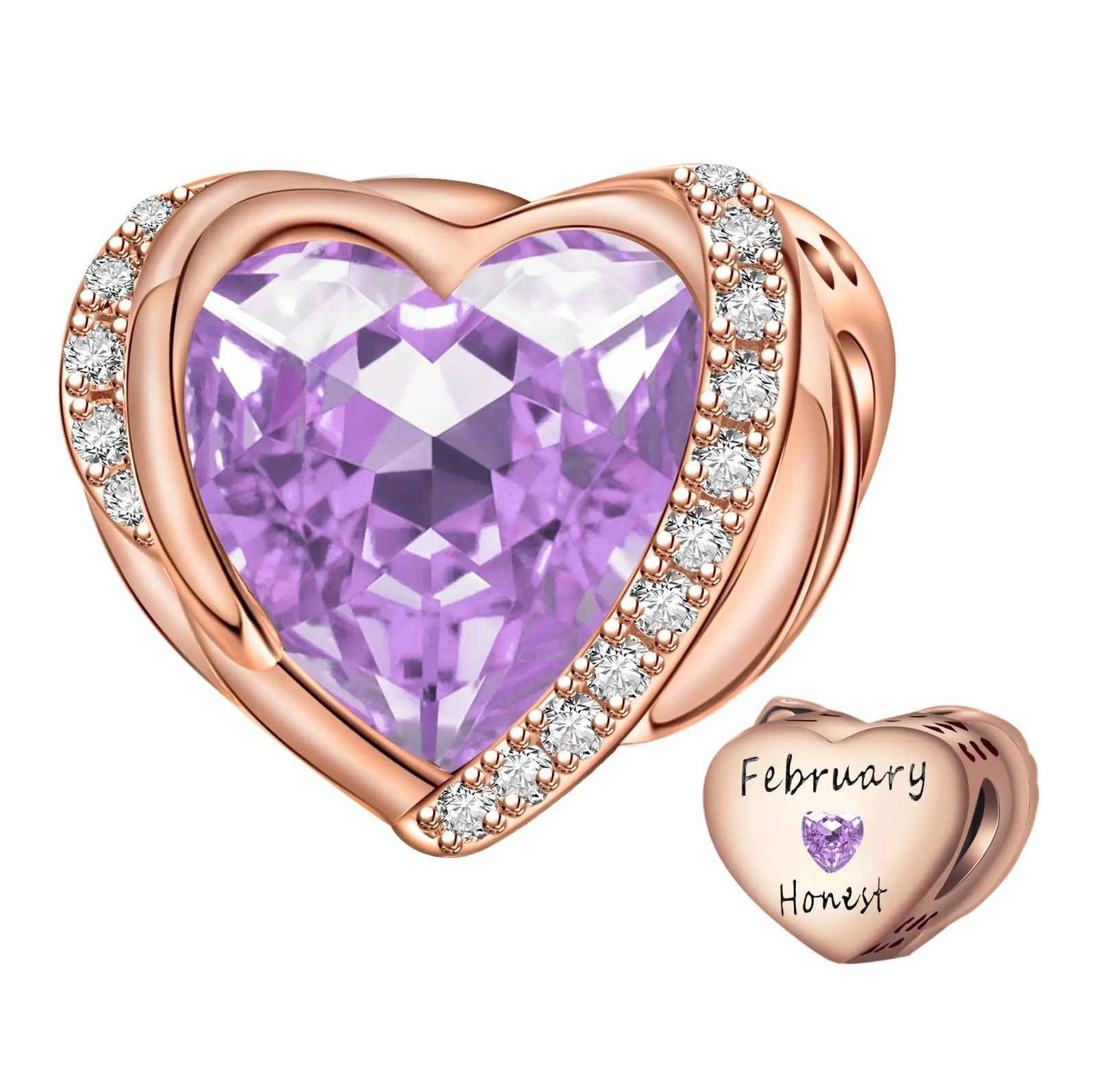 NINGAN Ciondoli Ali d'Angelo in Argento Sterling 925 con Perla a Forma di Cuore e Pietra Portafortuna - immagine 1