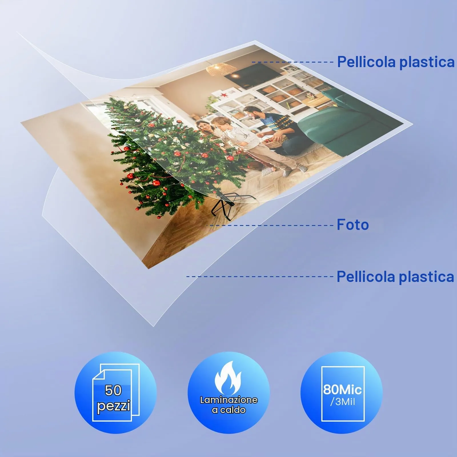 MAXDONE Fogli per Plastificatrice A4 A5 A6 160 Micron (2 x 80 Micron) - immagine 4