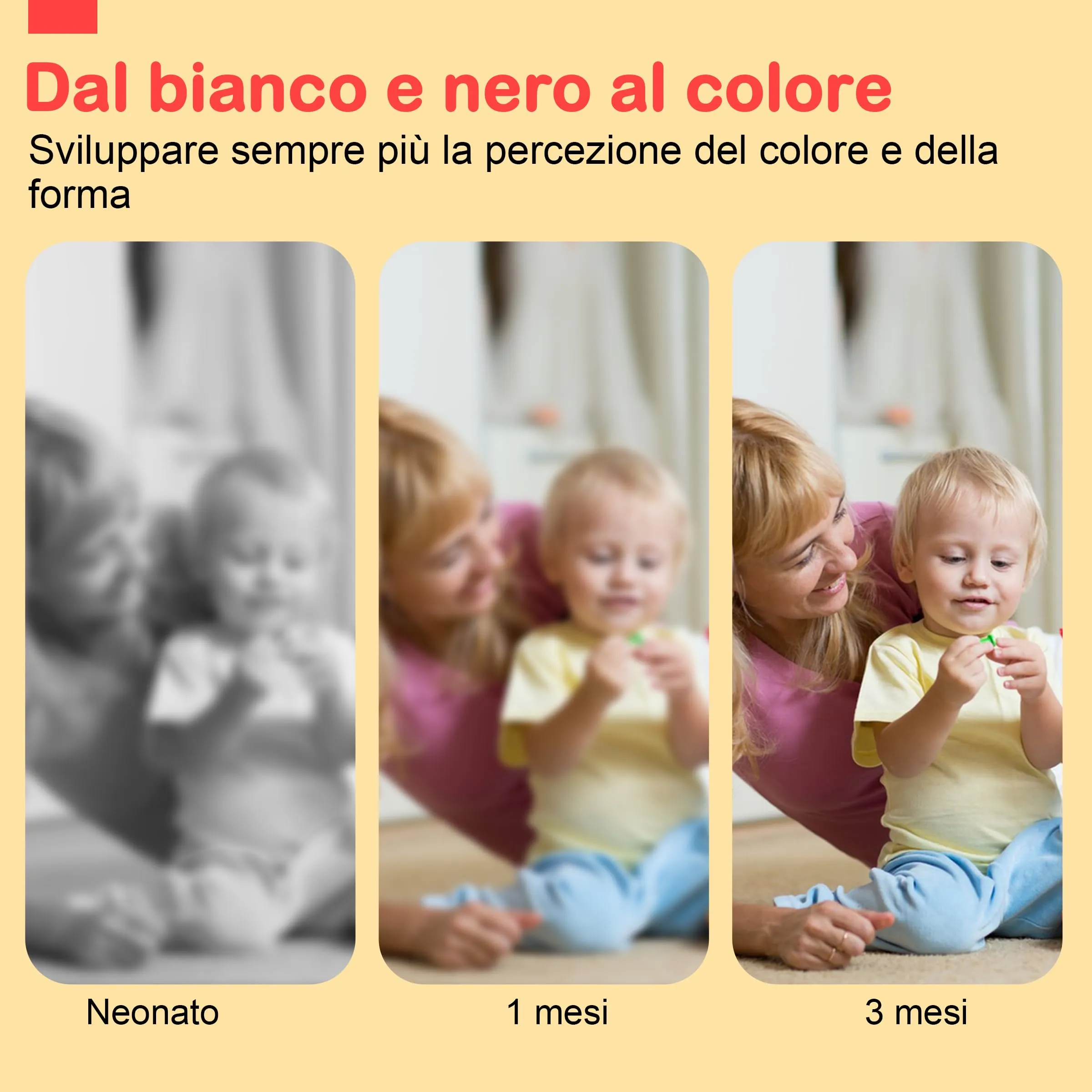 URMYWO Libro Sensoriale per Neonati Tummy Time, Bianco e Nero - immagine 2