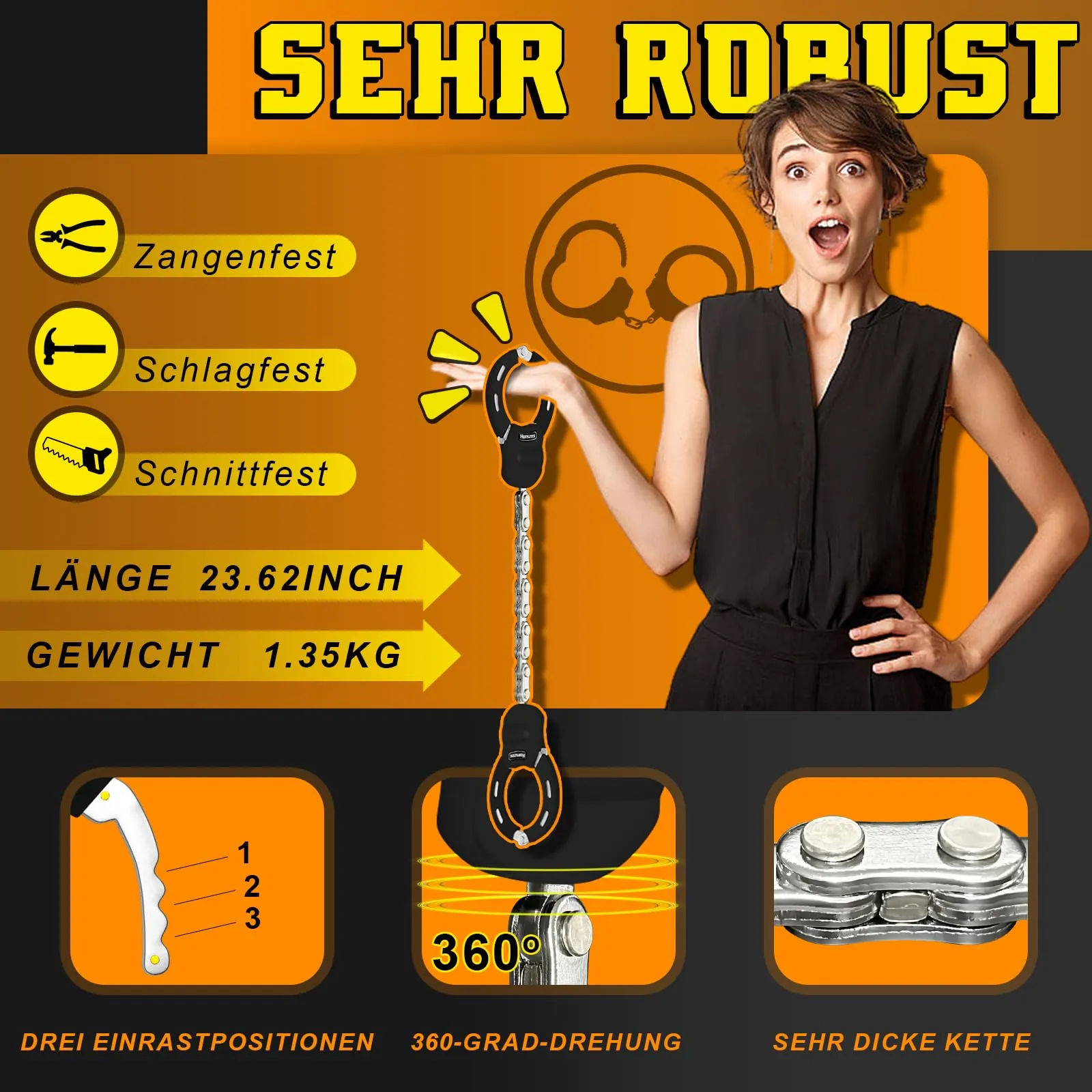 Honszex Catena Monopattino Elettrico con Borsa Antifurto - immagine 3
