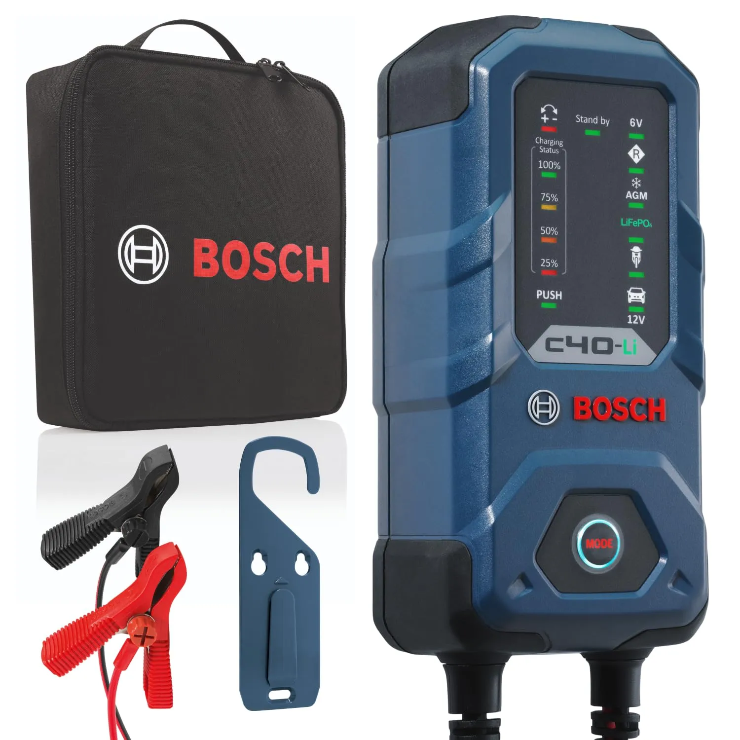 Bosch C40-Li Caricabatterie per Auto 6 V - 12 V / 5 A - immagine 1