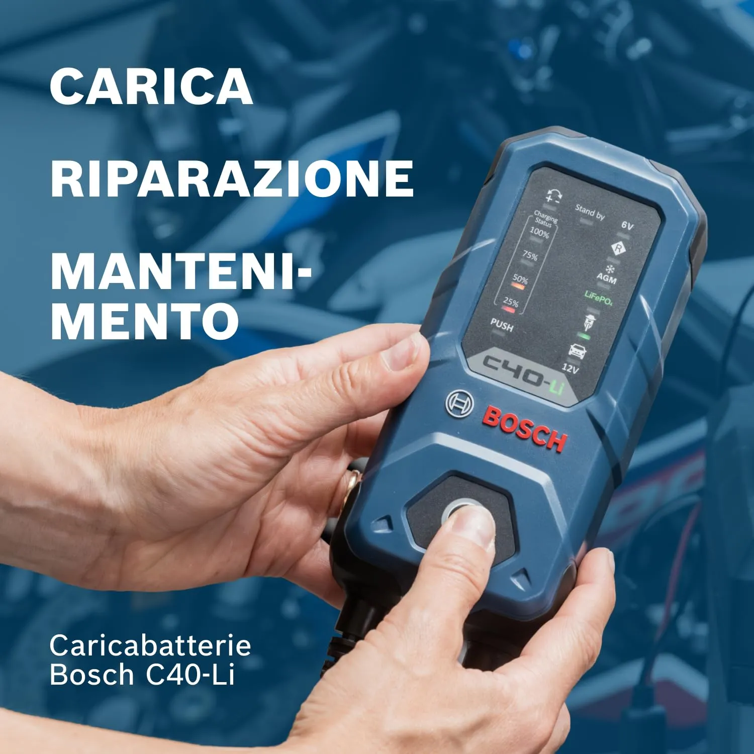 Bosch C40-Li Caricabatterie per Auto 6 V - 12 V / 5 A - immagine 2
