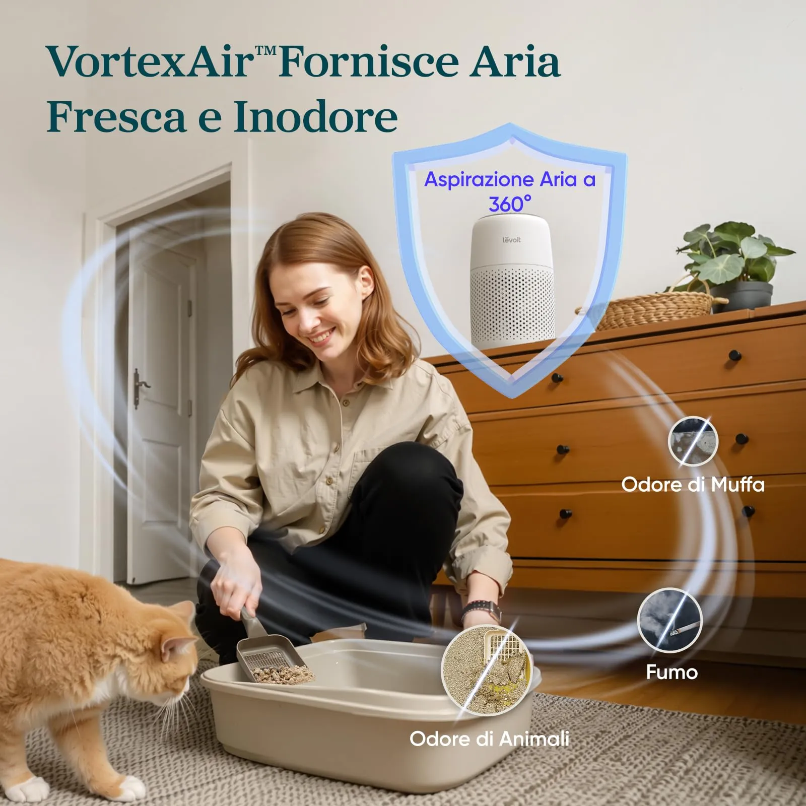 Levoit Purificatore d'Aria con Filtro HEPA LAP-C161-WEU, Bianco - immagine 4