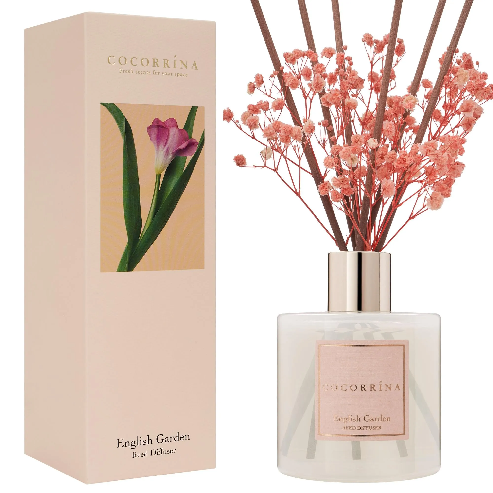 COCORRÍNA Diffusore Profumo Ambiente English Garden, 200ml con Bastoncini - immagine 2