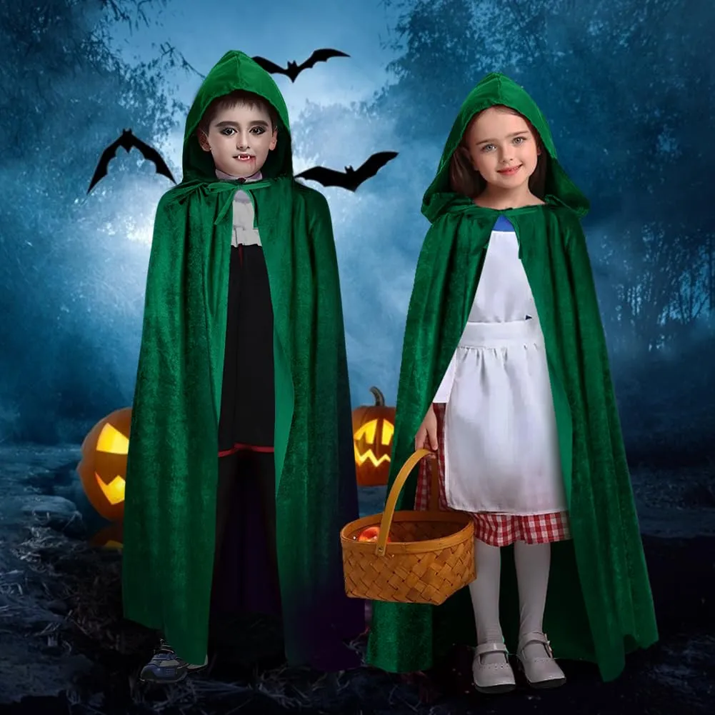 AOOWU Mantello Verde con Cappuccio per Bambini, 100 cm - immagine 4