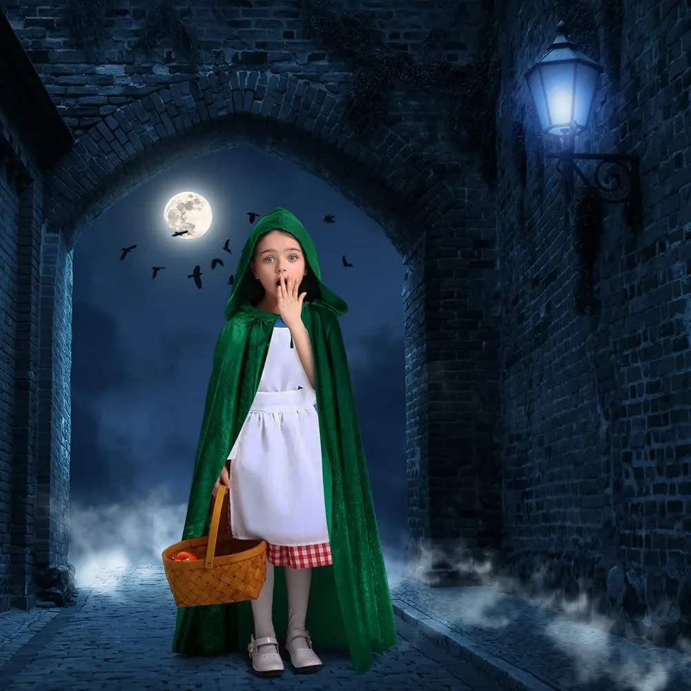 AOOWU Mantello Verde con Cappuccio per Bambini, 100 cm - immagine 6