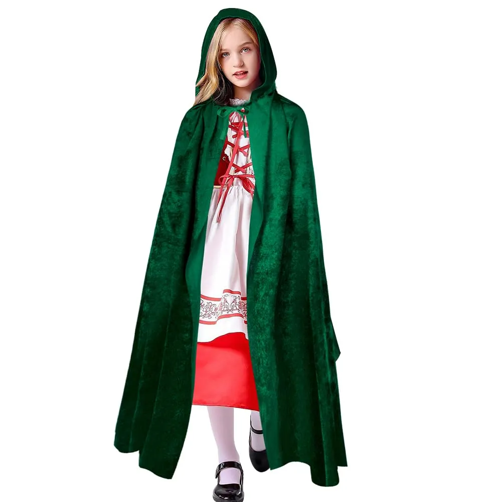 AOOWU Mantello Verde con Cappuccio per Bambini, 100 cm - immagine 8