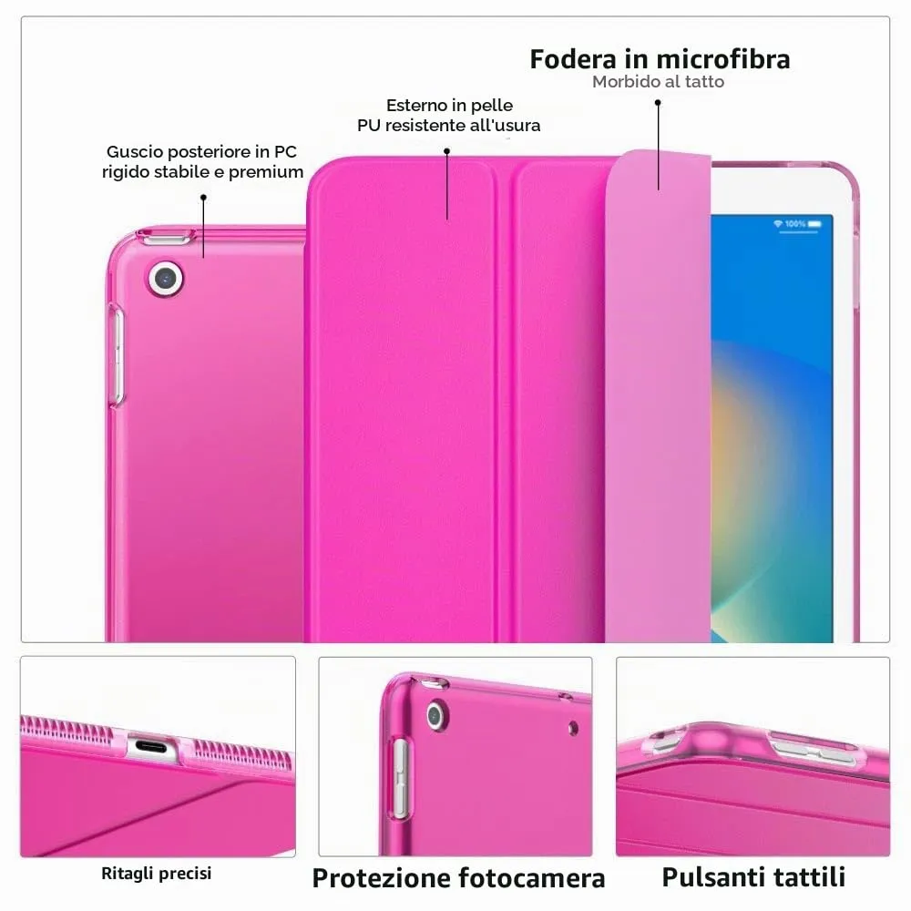 MoKo Cover for iPad 9th/8th/7th Gen 10.2" (2021/2020/2019), Pitaya Rosso - immagine 4