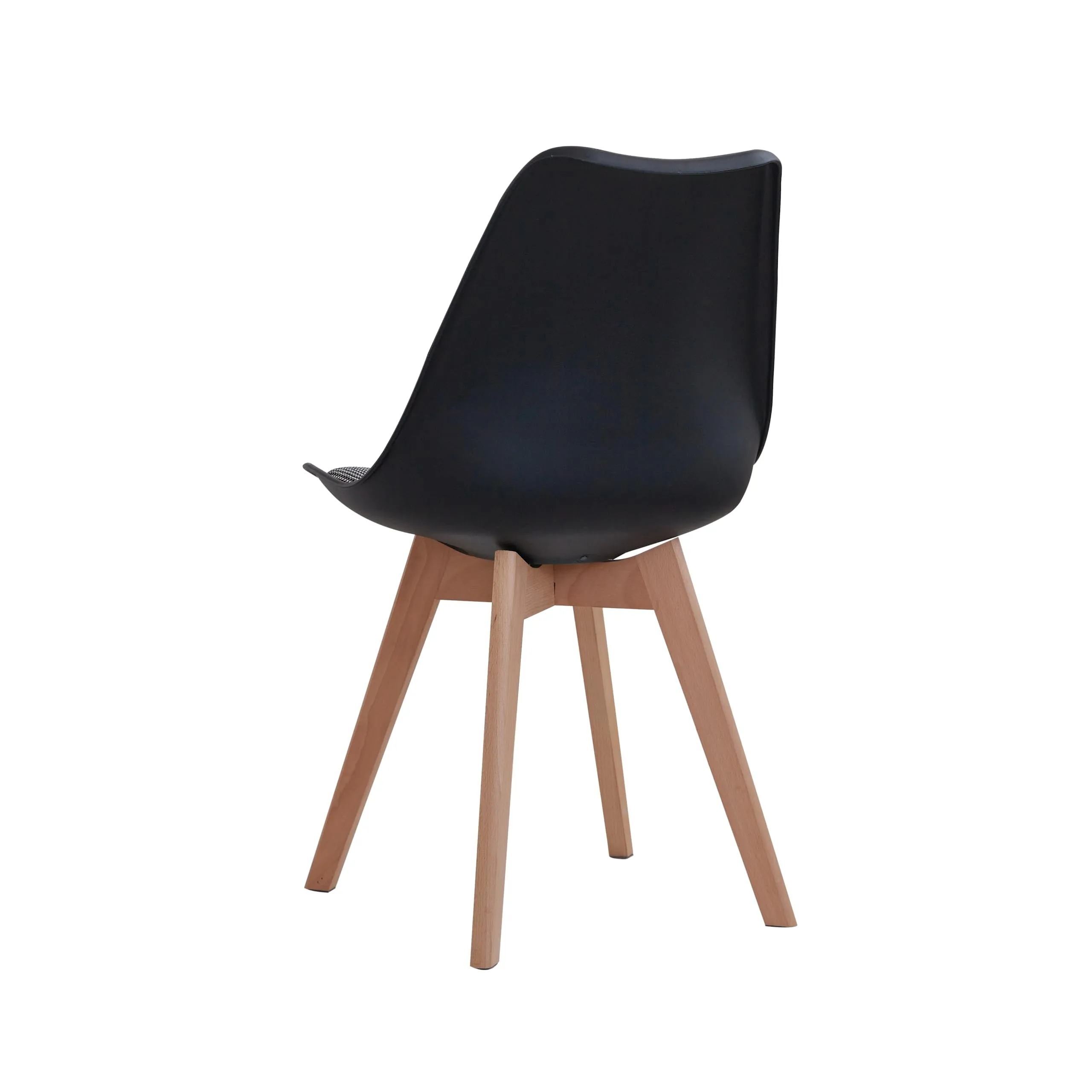 GrandCA HOME Set di 4 Sedie da Pranzo in Legno di Faggio Massello, Design Retrò, Imbottite, Nero-QNG - immagine 7