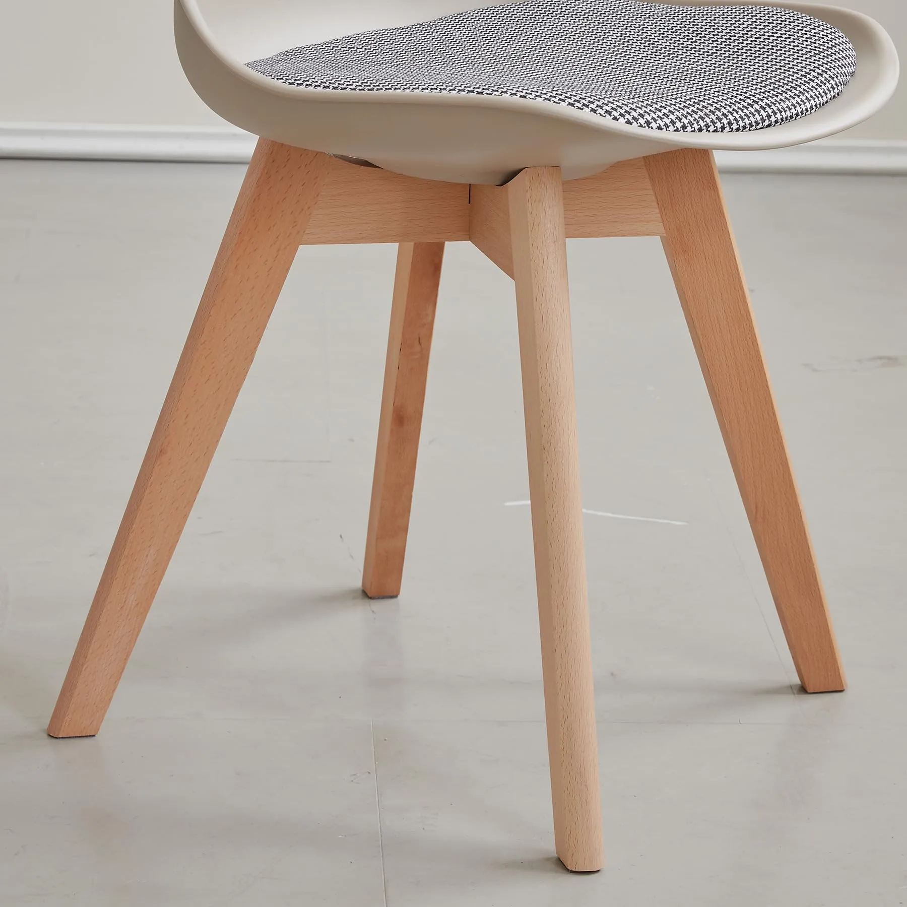 GrandCA HOME Set di 6 Sedie da Pranzo in Legno di Faggio Massello, Design Retrò Imbottite, Cachi-QNG - immagine 7