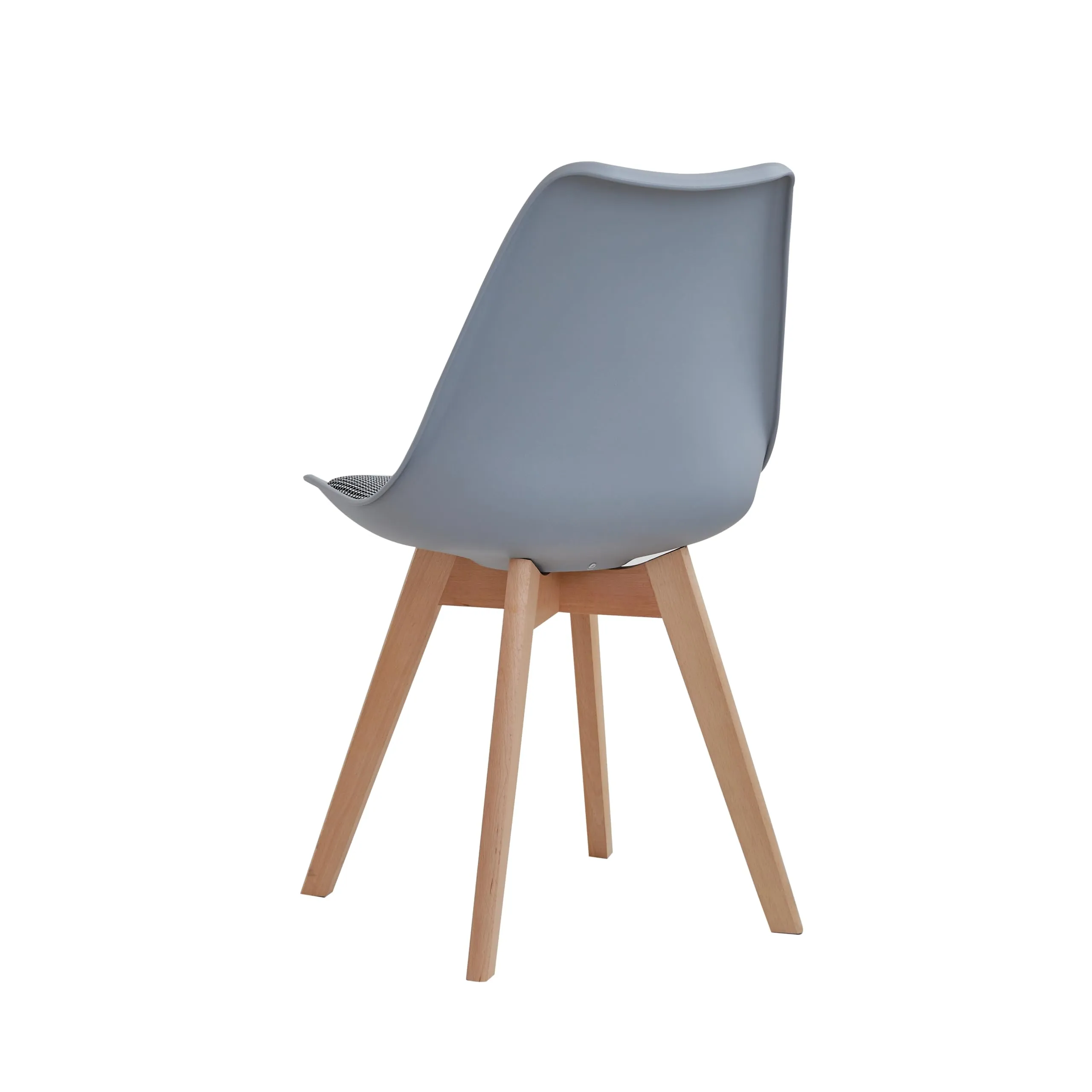 GrandCA HOME Set di 4 Sedie da Pranzo in Legno di Faggio Massello, Design Retrò, Grigio-QNG - immagine 3