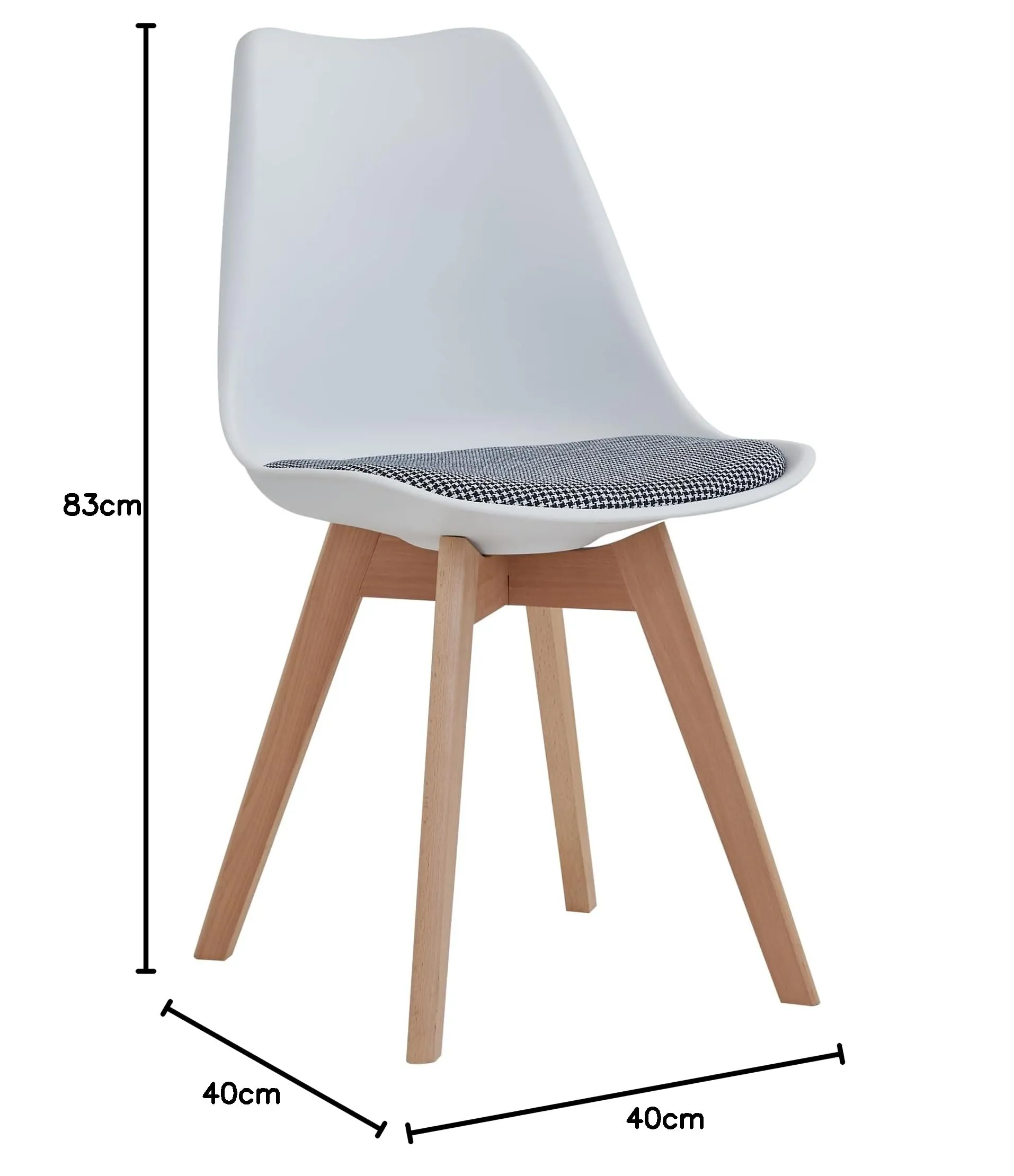 GrandCA HOME Set di 6 Sedie da Pranzo in Legno di Faggio Massello, Design Retrò Imbottite, Bianco-QNG - immagine 3