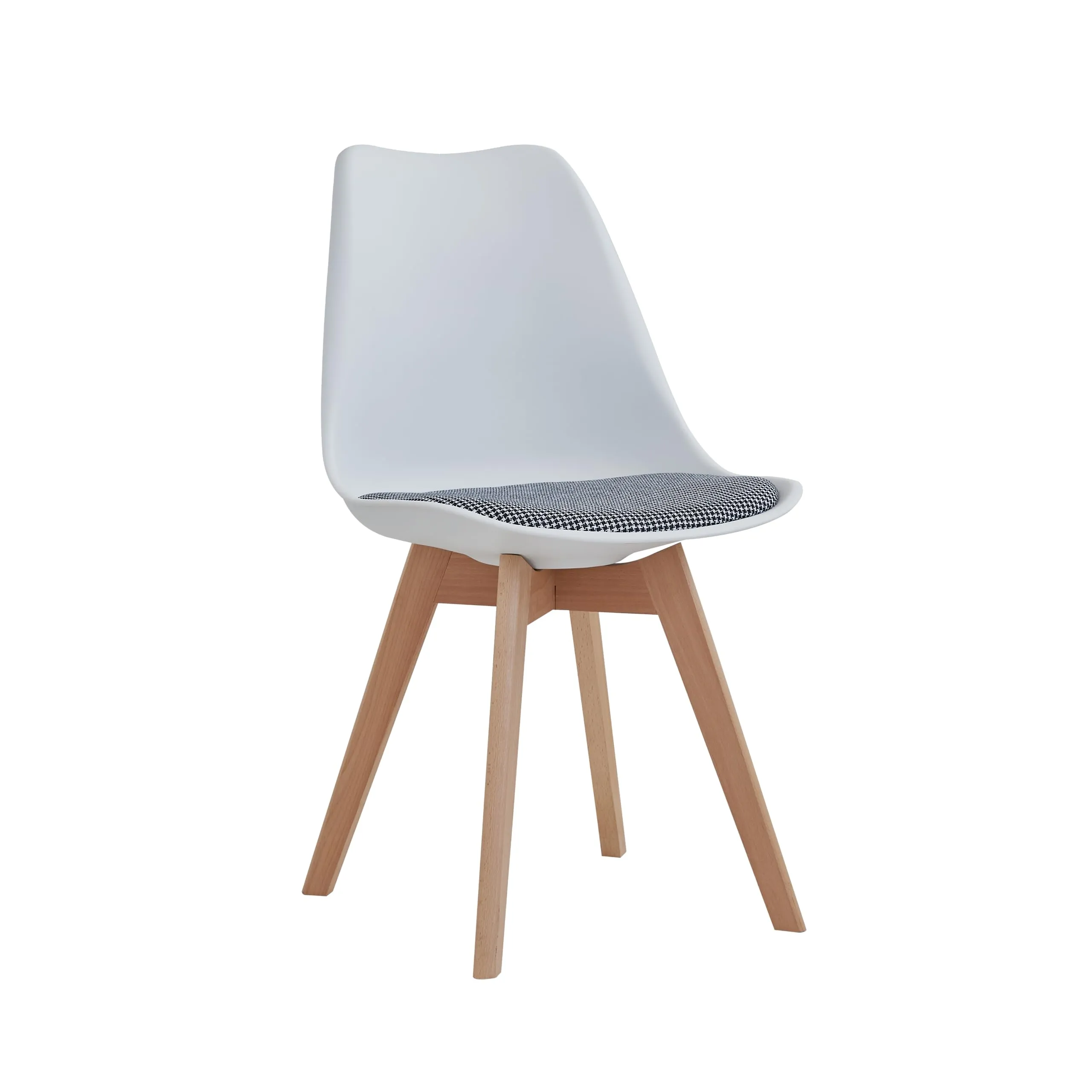 GrandCA HOME Set di 6 Sedie da Pranzo in Legno di Faggio Massello, Design Retrò Imbottite, Bianco-QNG - immagine 4