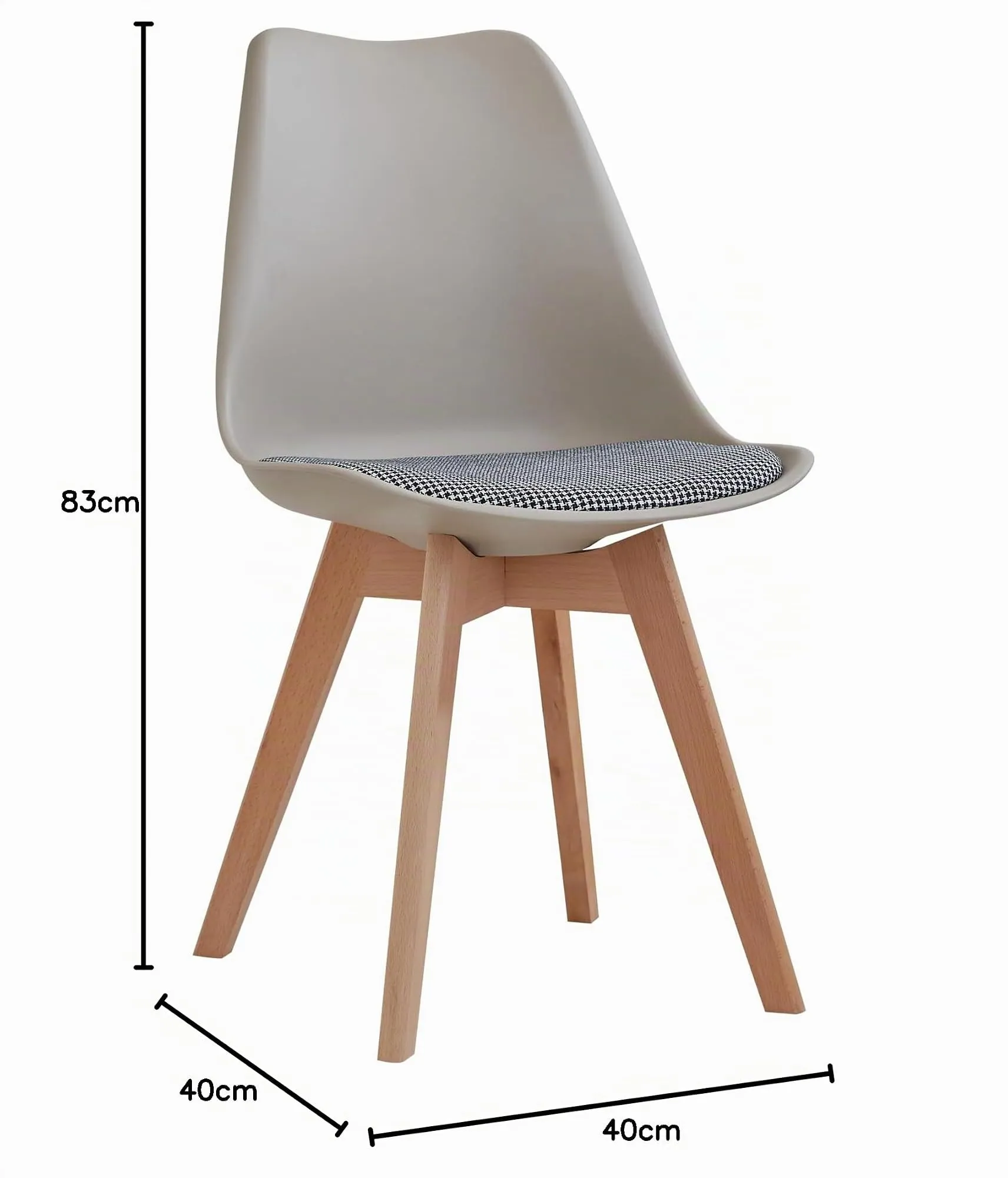 GrandCA HOME Set di 8 Sedie da Pranzo in Faggio Massello Design Retrò Imbottite, Cachi-QNG - immagine 3