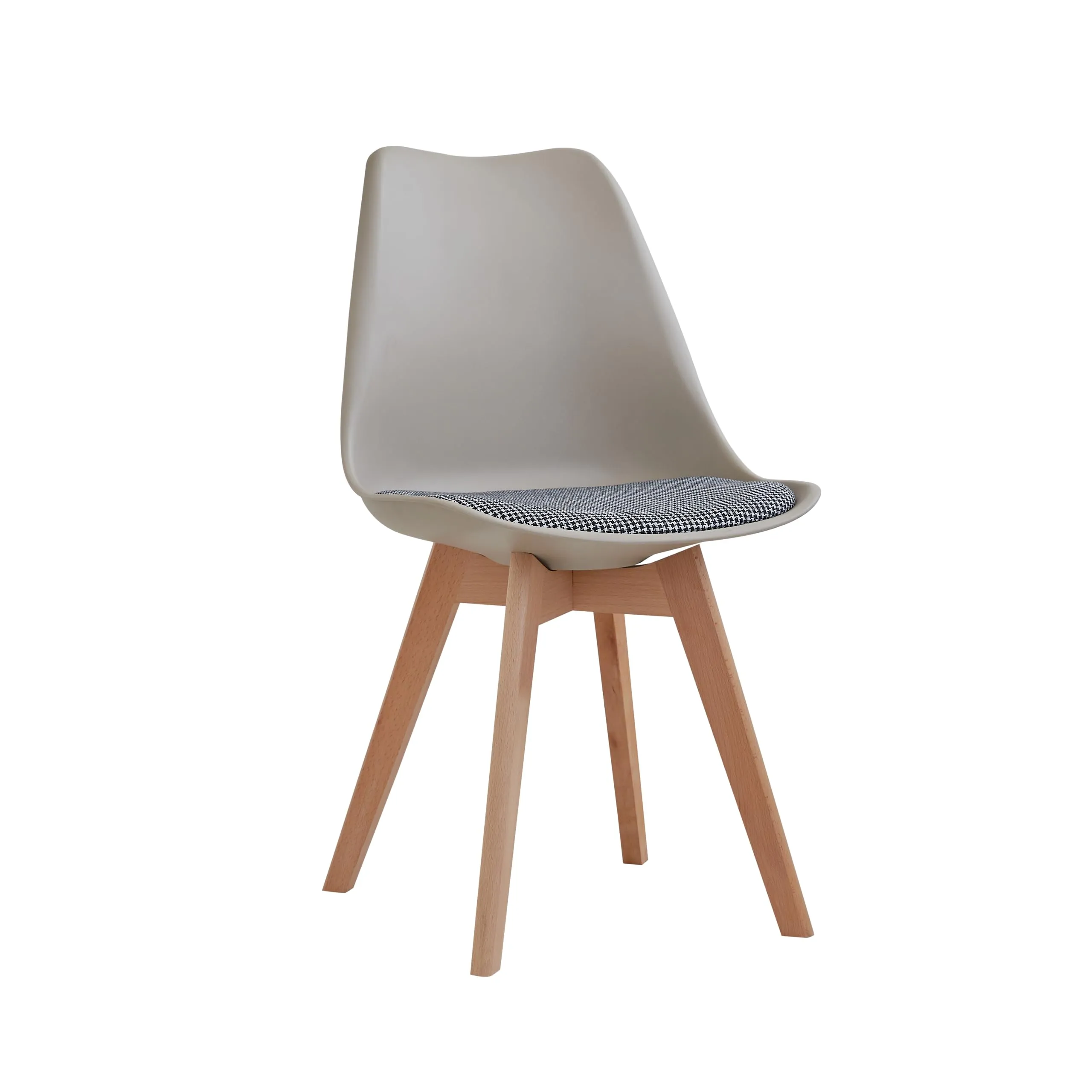 GrandCA HOME Set di 8 Sedie da Pranzo in Faggio Massello Design Retrò Imbottite, Cachi-QNG - immagine 5
